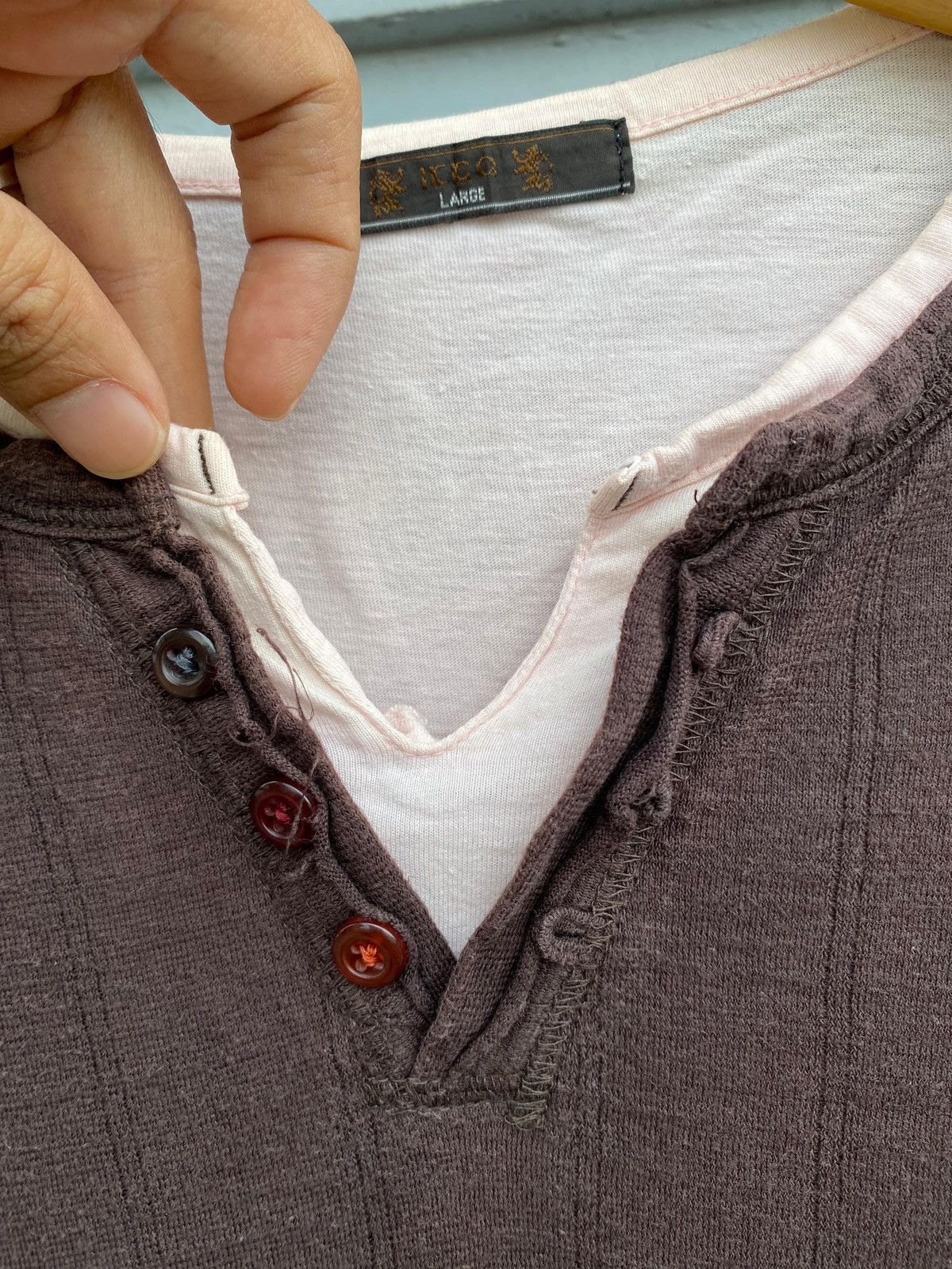 If Six Was Nine Vintage Japan Layered Look Henley Earth Tone Aesthetic Size US L / EU 52-54 / 3 - 7 Thumbnail