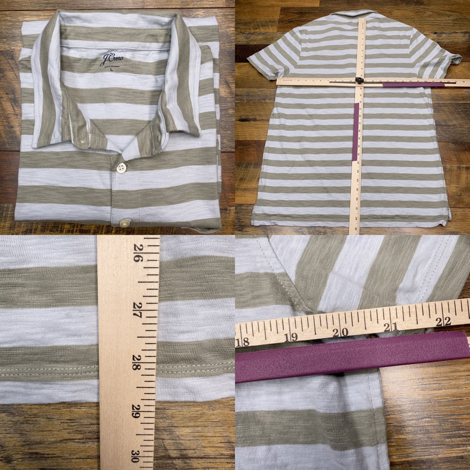 J.Crew J.CREW Polo Shirt Men L Striped Multicolor 100% Cotton Casual Shirt Size US L / EU 52-54 / 3 - 8 Thumbnail