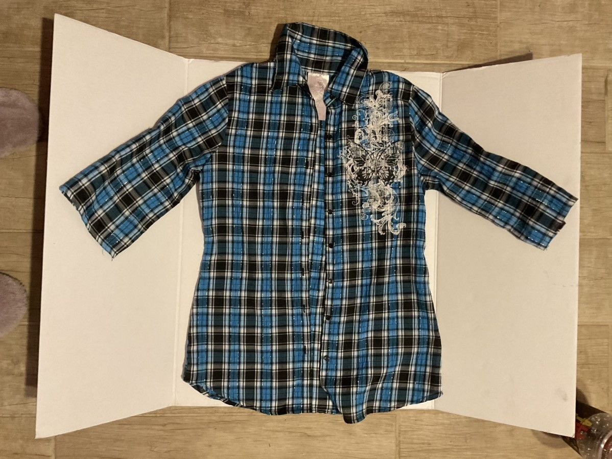 Other × Vintage Butterfly flannel ( half sleeve ) Size S / US 4 / IT 40 - 2 Thumbnail