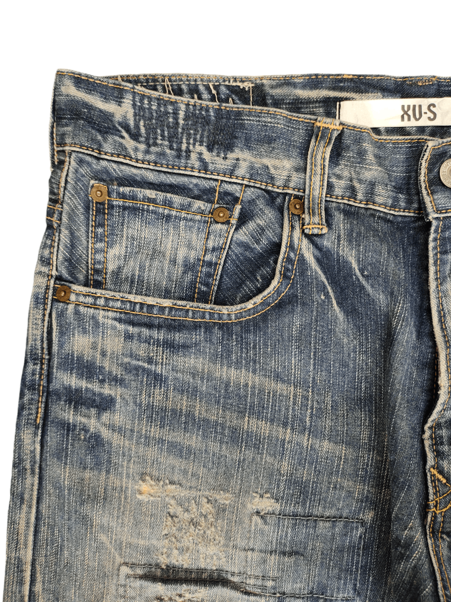 Kapital Loose Jeans Edwin XV-S Clawmark Distress Faded Denim Jeans Size US 32 / EU 48 - 3 Thumbnail