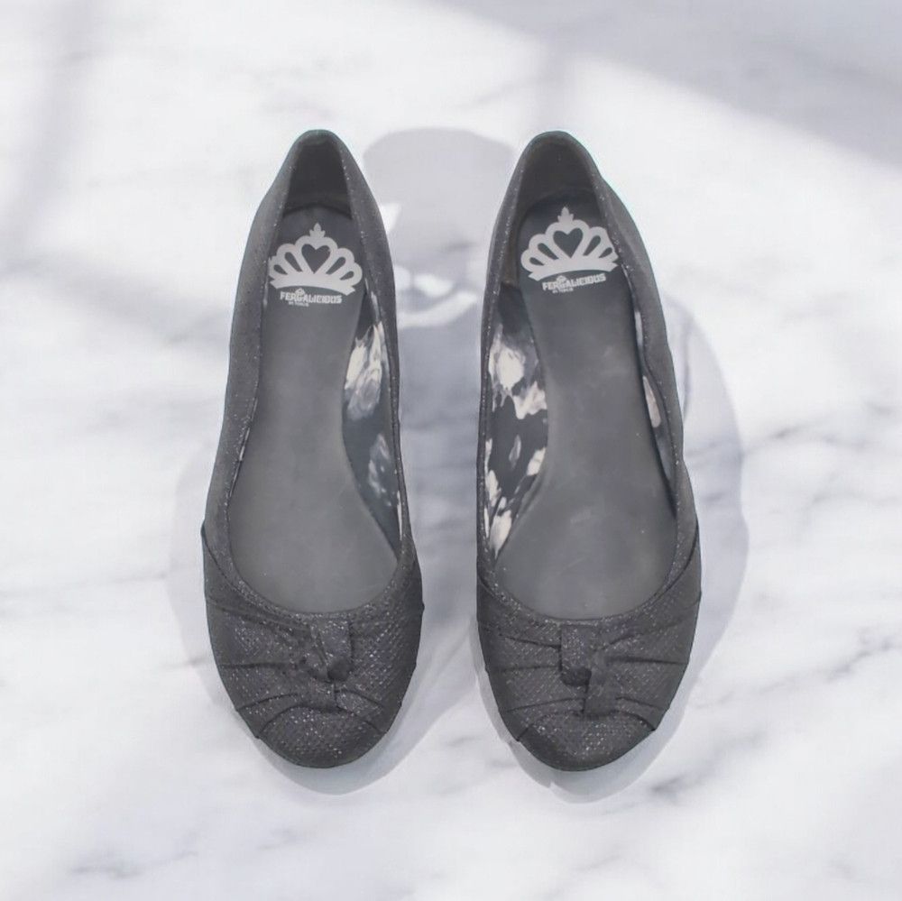 Designer Fergalicious Elegant Black sz 8 Women's Ballet Flats Size US 8 / IT 38 - 1 Thumbnail