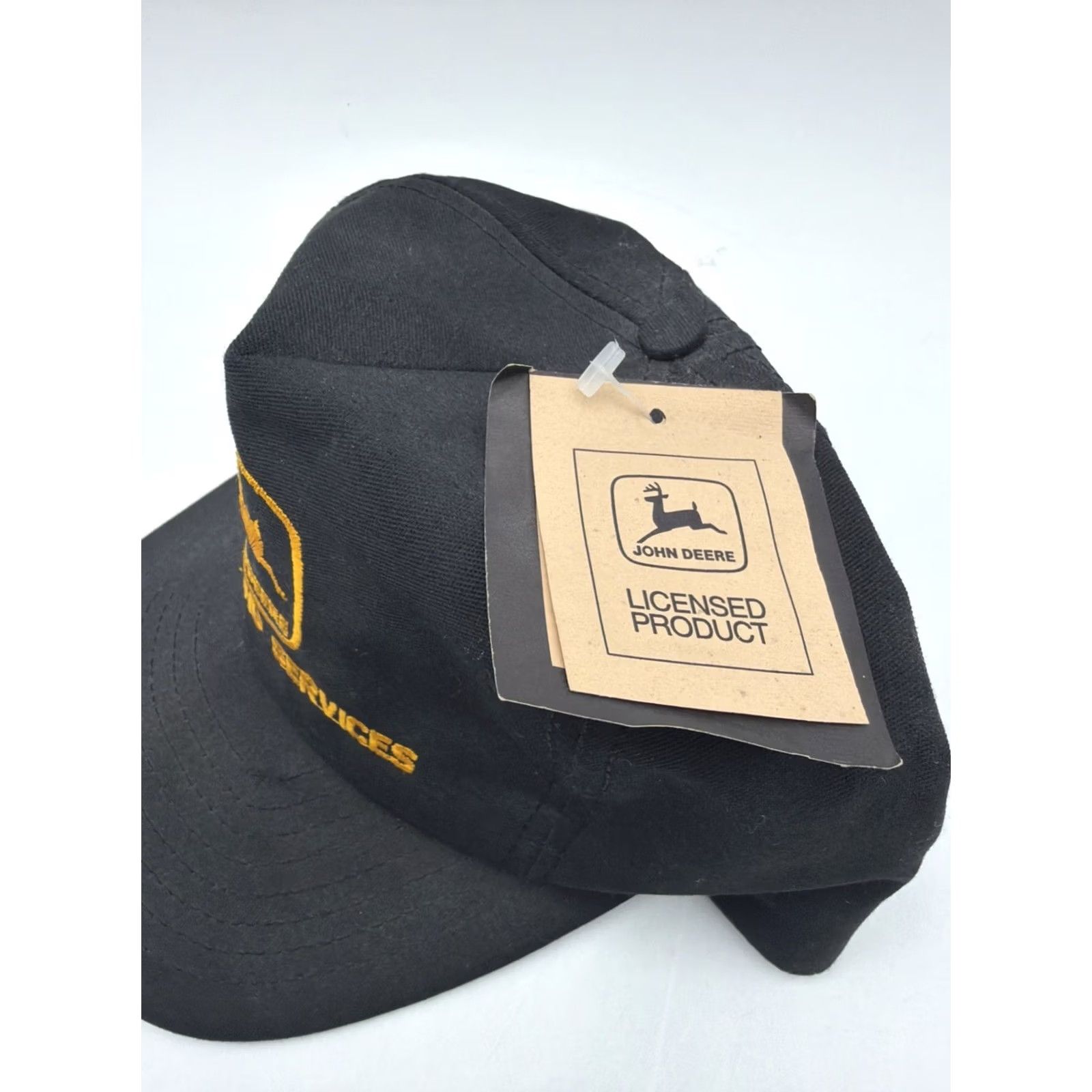 John Deere VINTAGE John Deere Snapback Hat Cap Black USA Men One Size NOS Size ONE SIZE - 3 Thumbnail
