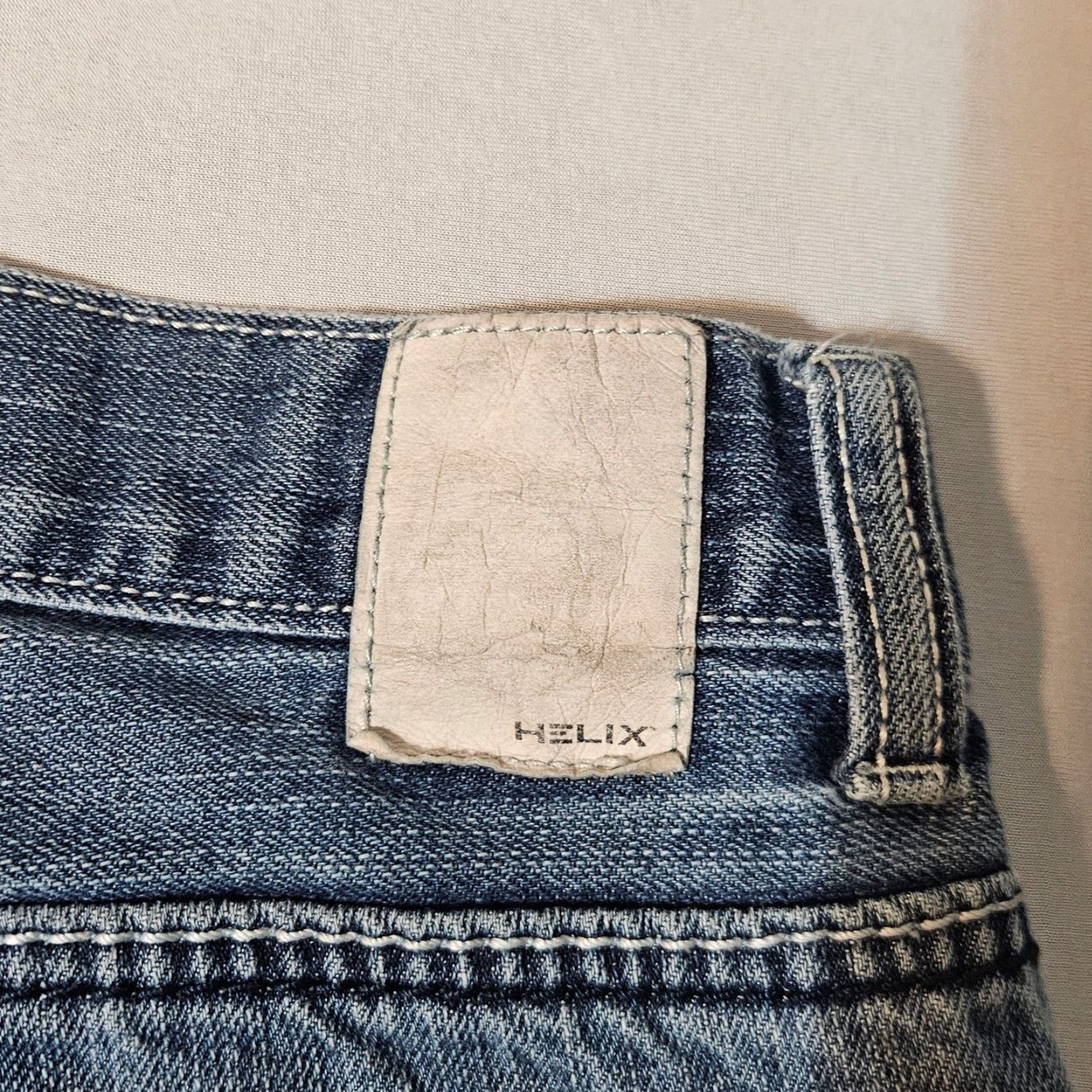 Denime Helix Relaxed Boot Jeans Mens 34x30 Medium Wash Distressed Embroidered Denim Jeans Bootcut Mens 34 Blue Distressed Embroidered Denim Jeans Size US 34 / EU 50 - 4 Thumbnail