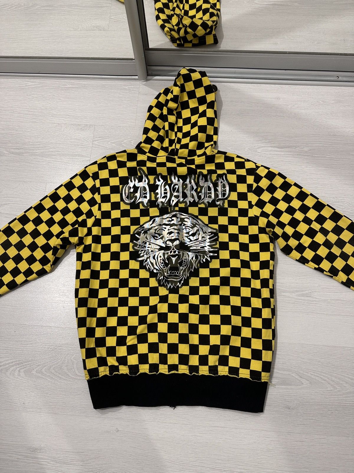 Ed Hardy Ed Hardy Tiger Checkered Hoodie SZ L fits like M USA Size US M / EU 48-50 / 2 - 21 Thumbnail