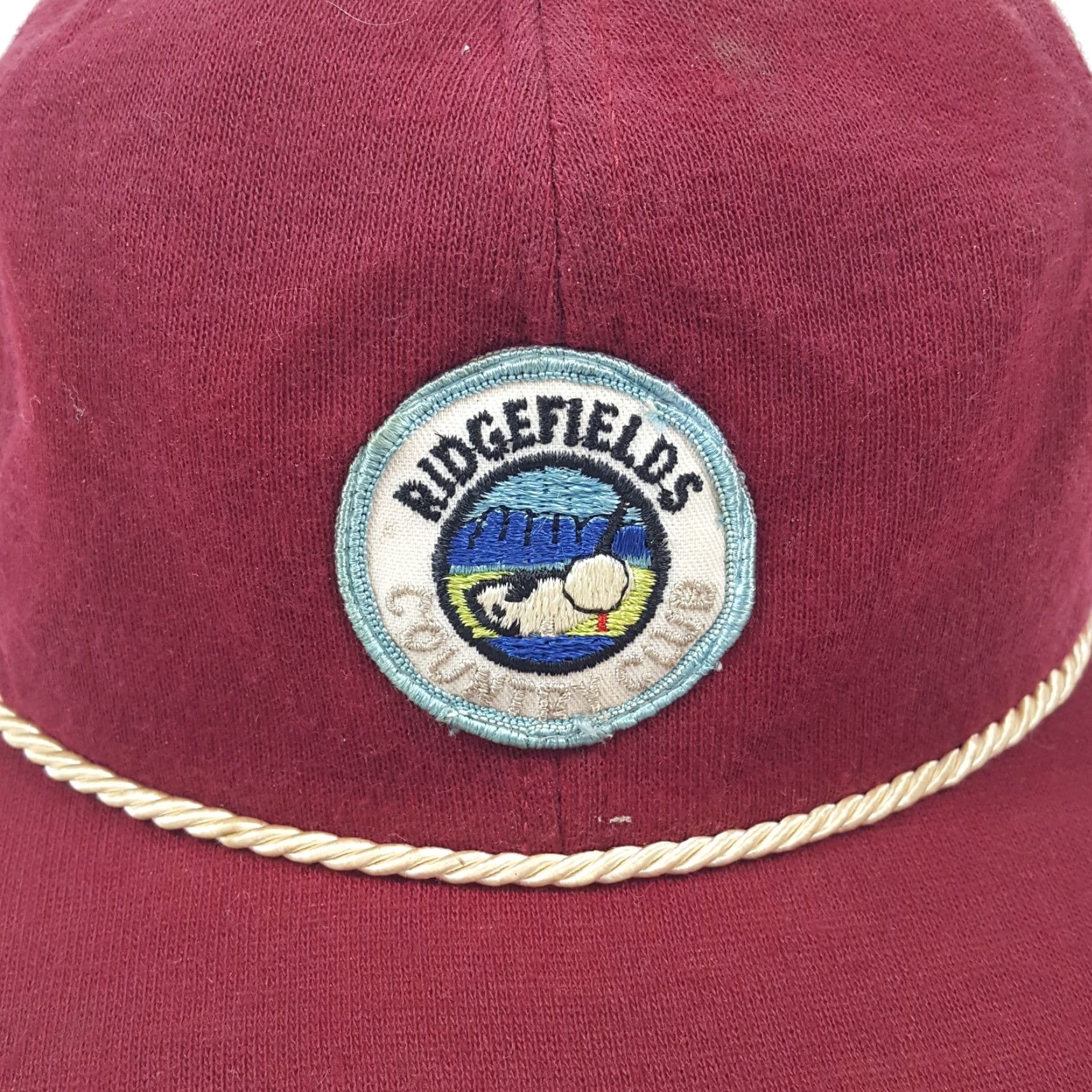 Vintage VINTAGE 80s Ridgefields Golf Hat Fitted Medium Red Wool Blend Mens Size ONE SIZE - 2 Thumbnail