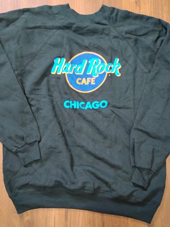 Hard Rock Cafe DS Vintage Hard Rock Cafe Chicago Neon Crewneck Sweatshirt Size US XL / EU 56 / 4 - 2 Thumbnail