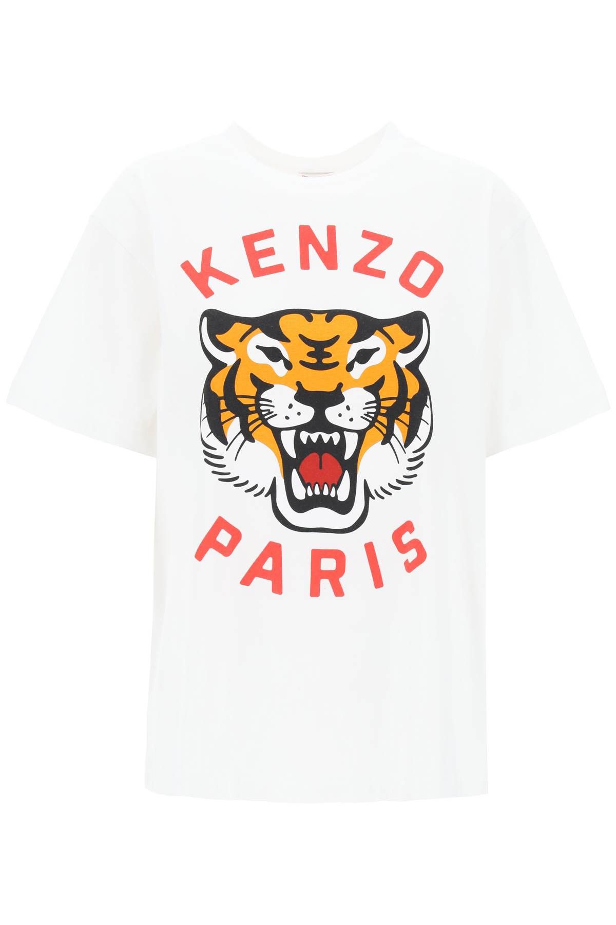 image of Kenzo Lucky Tiger Crew-Neck T-Shirt in Off White, Women's (Size Small)