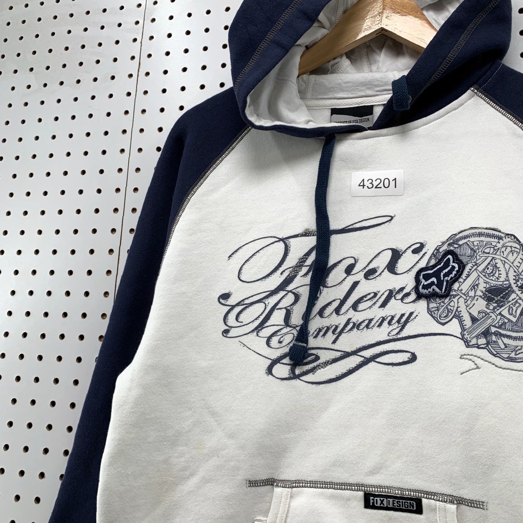 Fox Racing Fox Racing Hoodie Pullover Fleece White Navy Mens Small Long Sleeve Racing Size US S / EU 44-46 / 1 - 6 Thumbnail