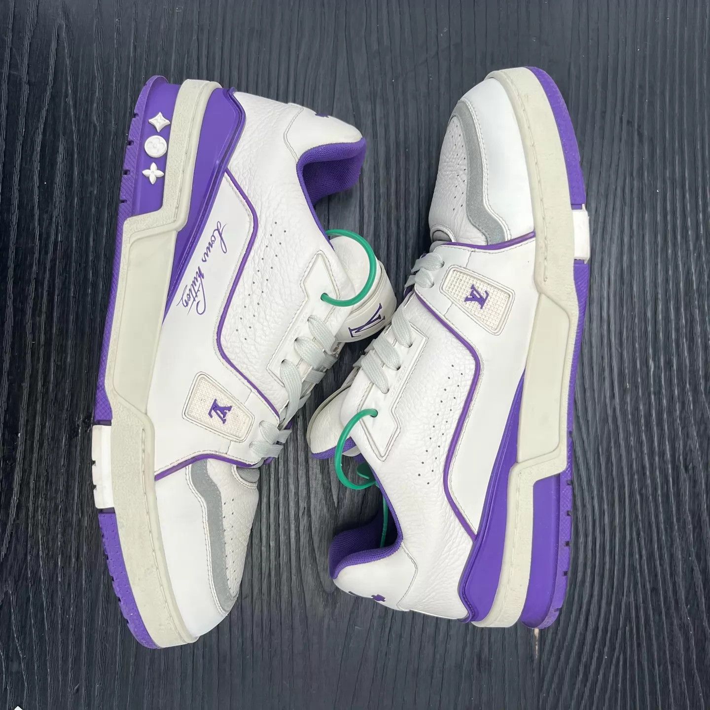 Louis Vuitton LV Trainer White Purple 41 Size US 8 / EU 41 - 3 Thumbnail