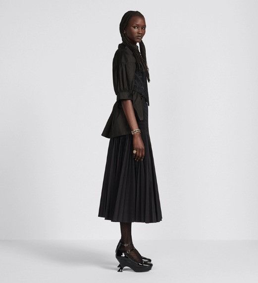 Dior o1w1db10225 Mid-Length Pleated Skirt in Black Size 28" / US 6 / IT 42 - 5 Thumbnail