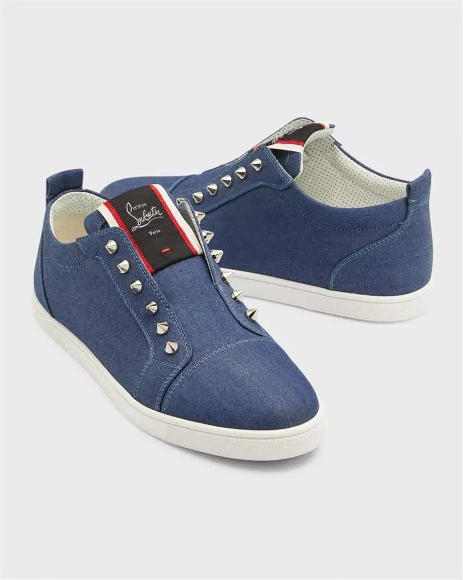 Christian Louboutin o1s1wg110924 F.a.v Fique A Vontade Snekers in Denim Size US 10 / EU 43 - 1 Thumbnail