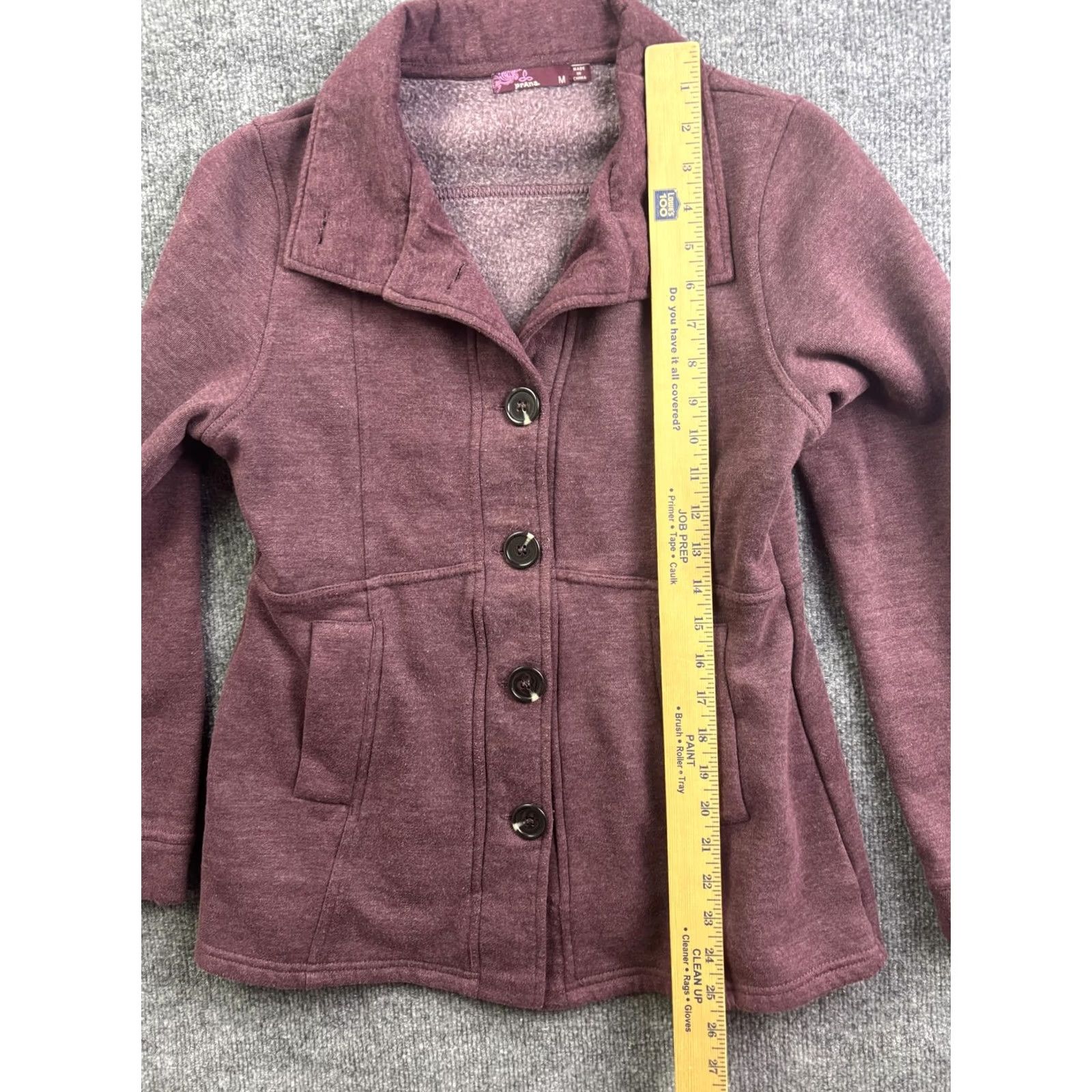 Prana prAna Jacket Womens M Purple Fleece Lined Button Front Pockets Collared Casual Outdoor Travel Size M / US 6-8 / IT 42-44 - 3 Thumbnail