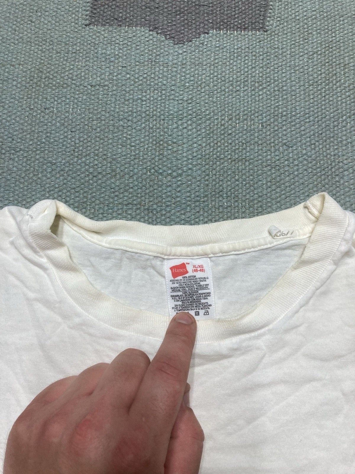 Vintage Vtg blank white t shirt Hanes soft cotton single stitch XL Size US XL / EU 56 / 4 - 4 Thumbnail