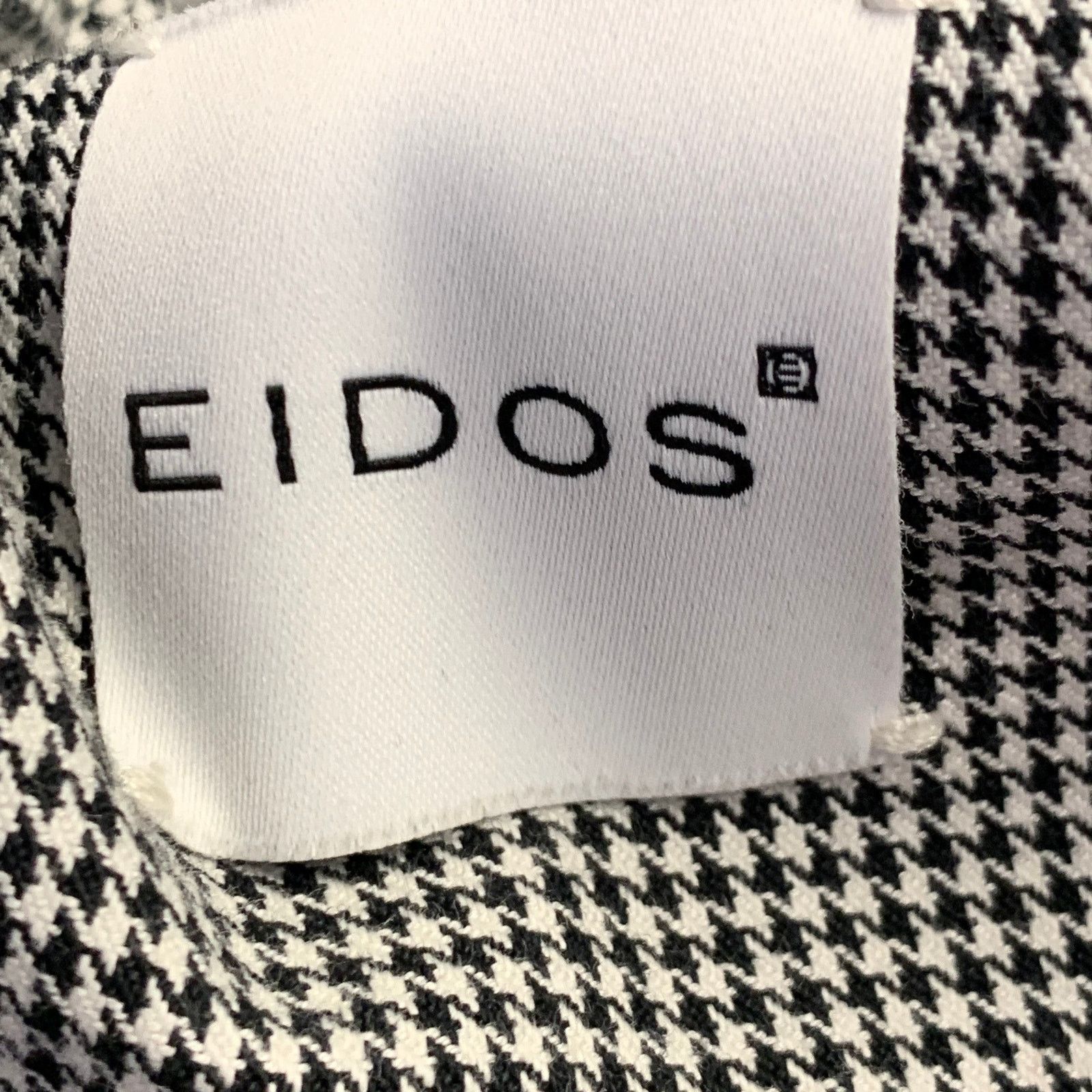 Eidos Napoli Size 42 Black White Houndstooth Cotton Blend Button Up Coat Size US L / EU 52-54 / 3 - 6 Thumbnail
