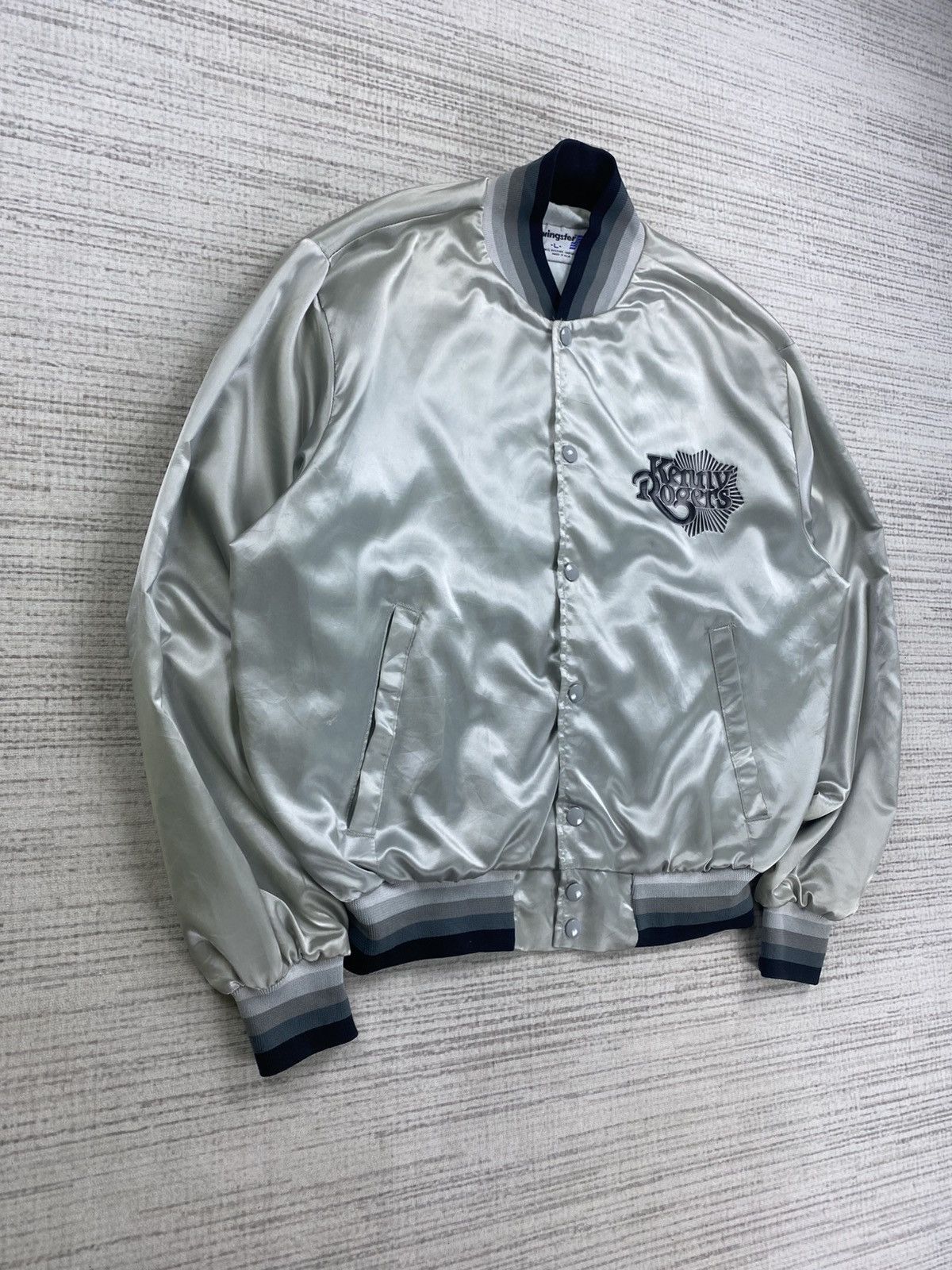 Swingster Vintage Swingster Kenny Rogers Satin Bombers Jacket Size US L / EU 52-54 / 3 - 3 Thumbnail
