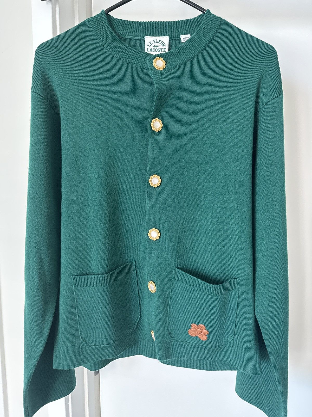 image of Golf Le Fleur Green Crew Neck Cardigan, Men's (Size XS)