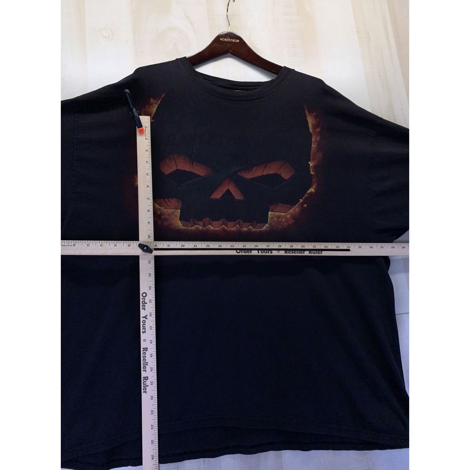 Harley Davidson VINTAGE Harley-Davidson Detroit Michigan 3D Pumpkin Skull Art Graphic T Shirt 3XL Mens Size US XXL / EU 58 / 5 - 5 Thumbnail