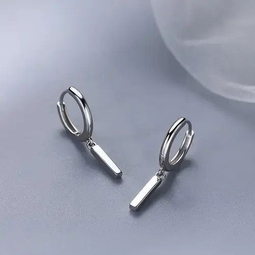 Jewelry × Sterling Silver 925 Silver Plated Dangle Drop Earrings for Men Women Size ONE SIZE - 4 Thumbnail