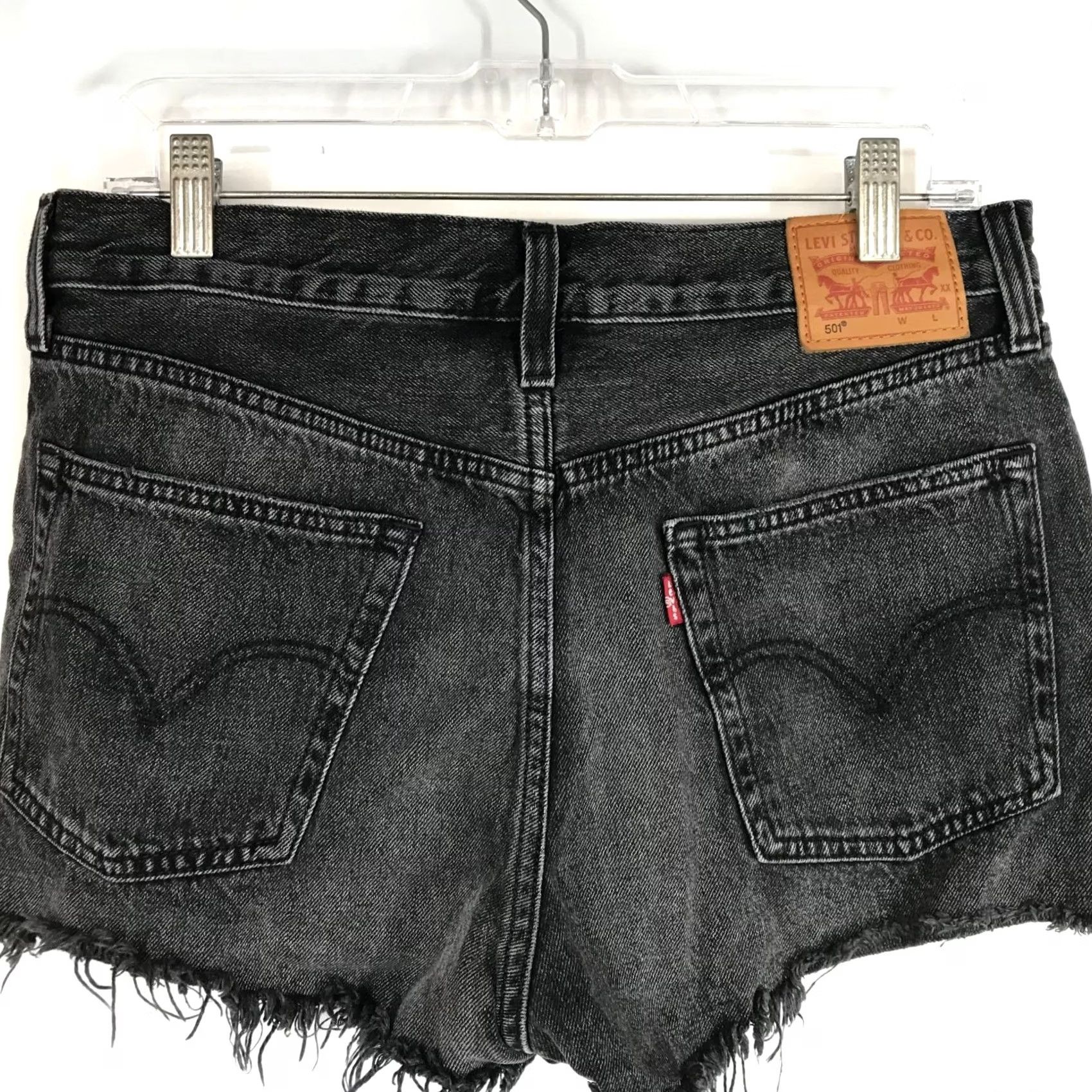 Levi's Levi's Womens 30 Black 501 Button Fly Cut-Off Jean Shorts Size 30" / US 8 / IT 44 - 5 Thumbnail