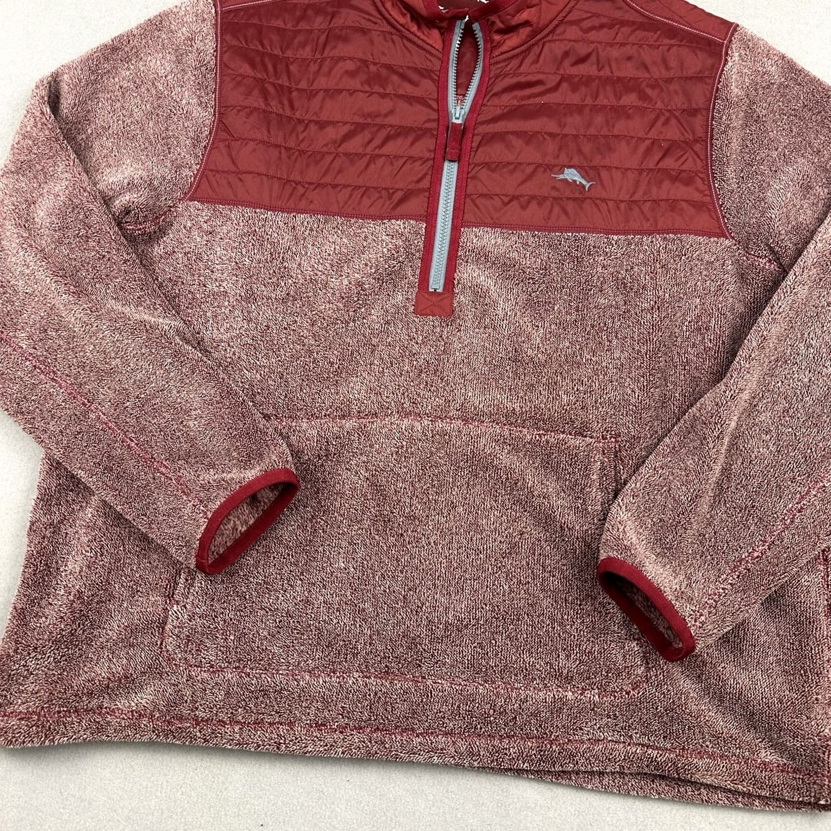 Tommy Bahama Tommy Bahama Jacket Men 2XL Burgundy Fleece Half Zip Pockets Windbreaker Casual Outdoor 2XL Mens Size US XXL / EU 58 / 5 - 3 Thumbnail