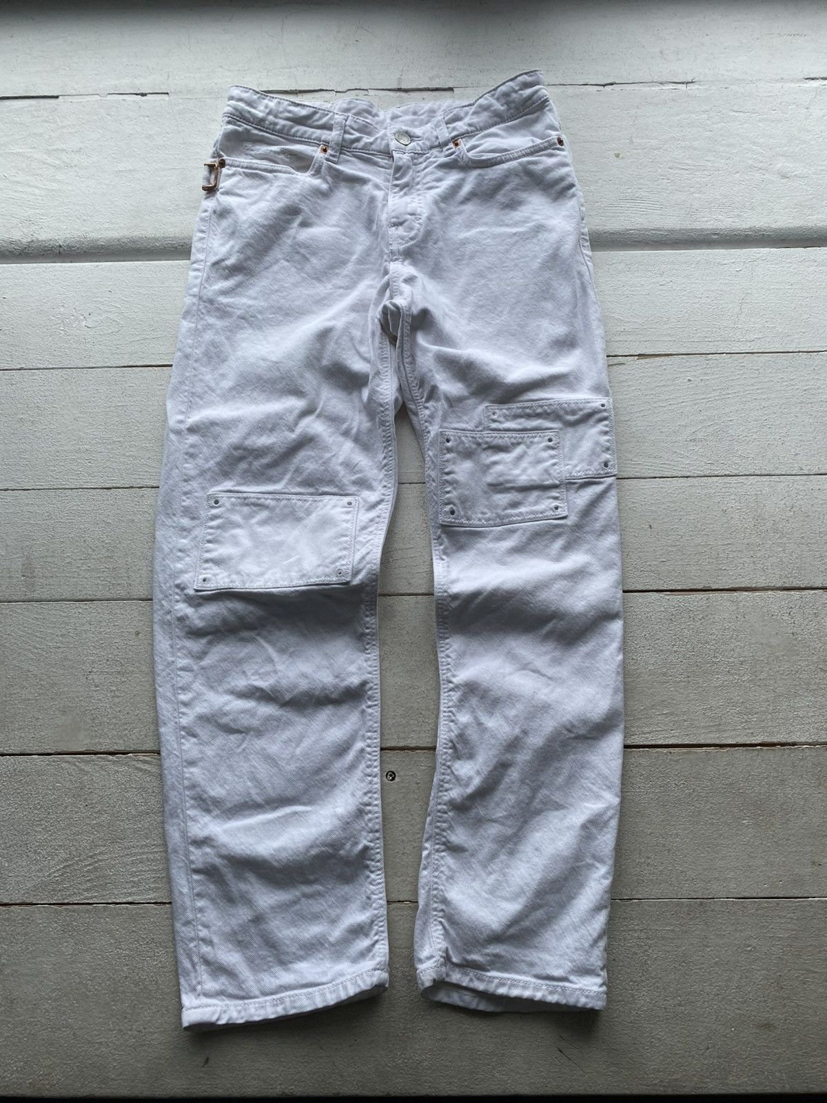 Zadig & Voltaire 00s Zadig & Voltaire Y2K White Utility Pants Knee Patch Size 27" / US 4 / IT 40 - 1 Thumbnail