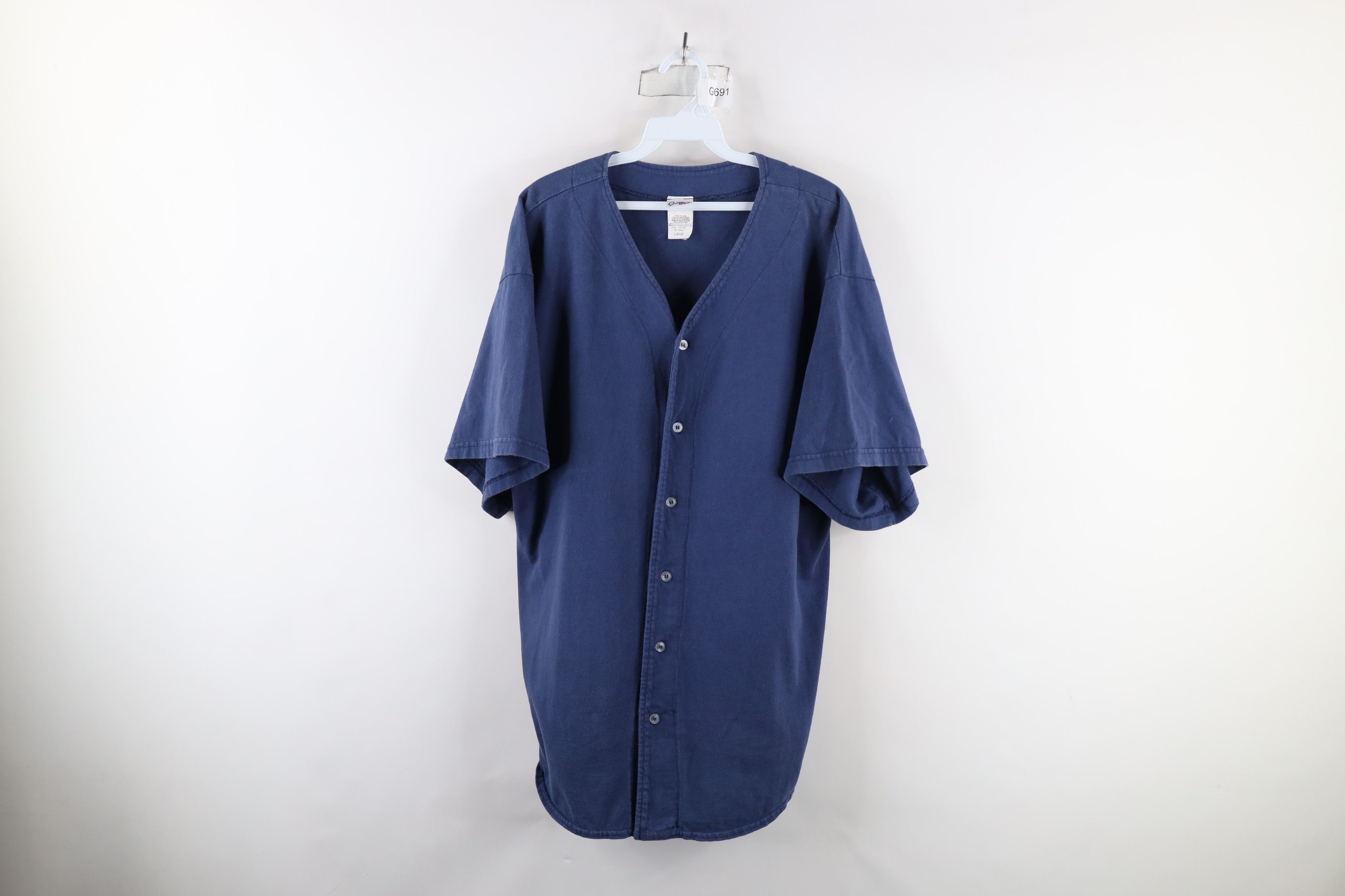 Vintage Vintage 90s Streetwear Short Sleeve Baseball Jersey Blue USA Size US XL / EU 56 / 4 - 1 Thumbnail