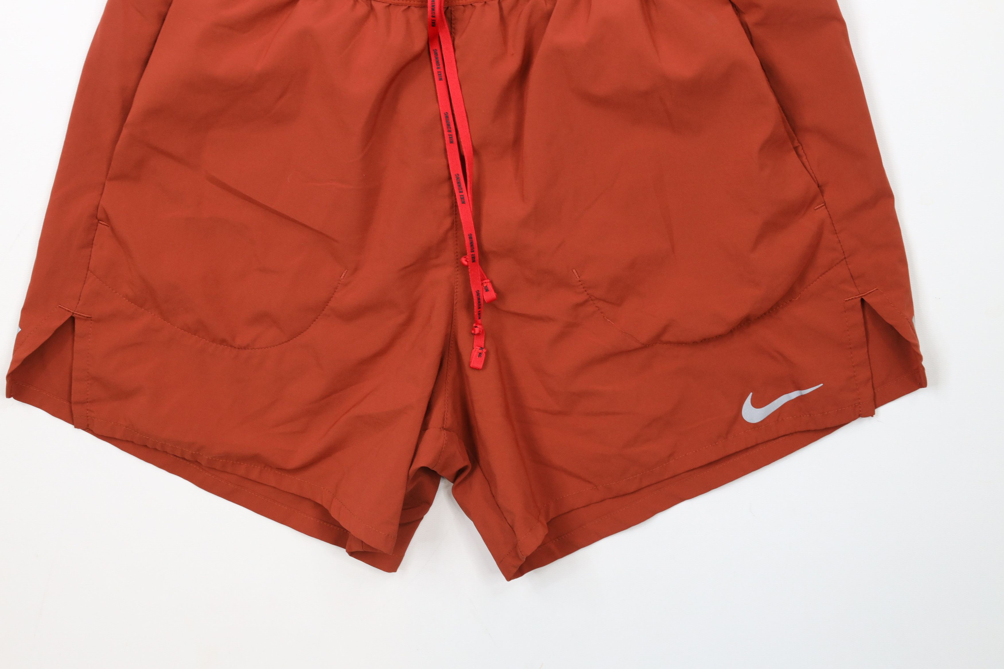 Nike × Vintage Nike Running Swoosh 5" Lined Stride Running Shorts Orange Size US 32 / EU 48 - 3 Thumbnail