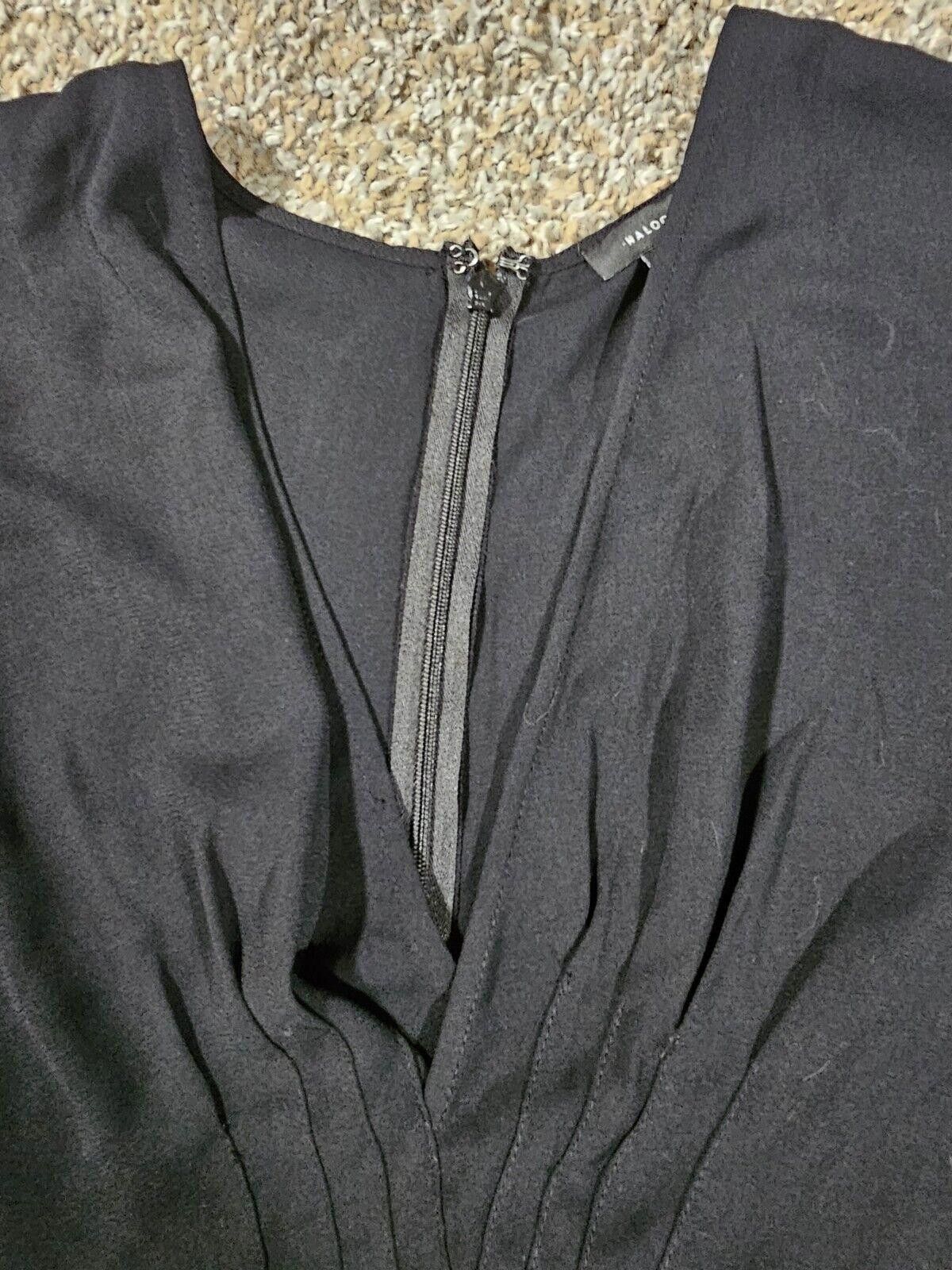 Designer Halogen V-Neck Black Blouse Size M Size M / US 6-8 / IT 42-44 - 2 Thumbnail
