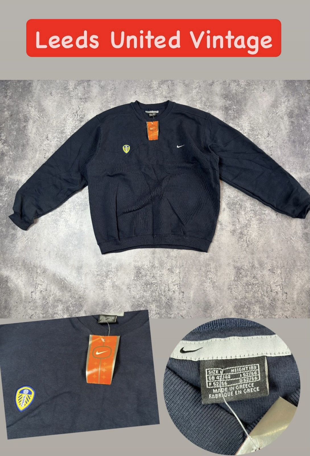 Nike Vintage nike Leeds sweatshirt soccer rare New! Size L Size US L / EU 52-54 / 3 - 1 Preview