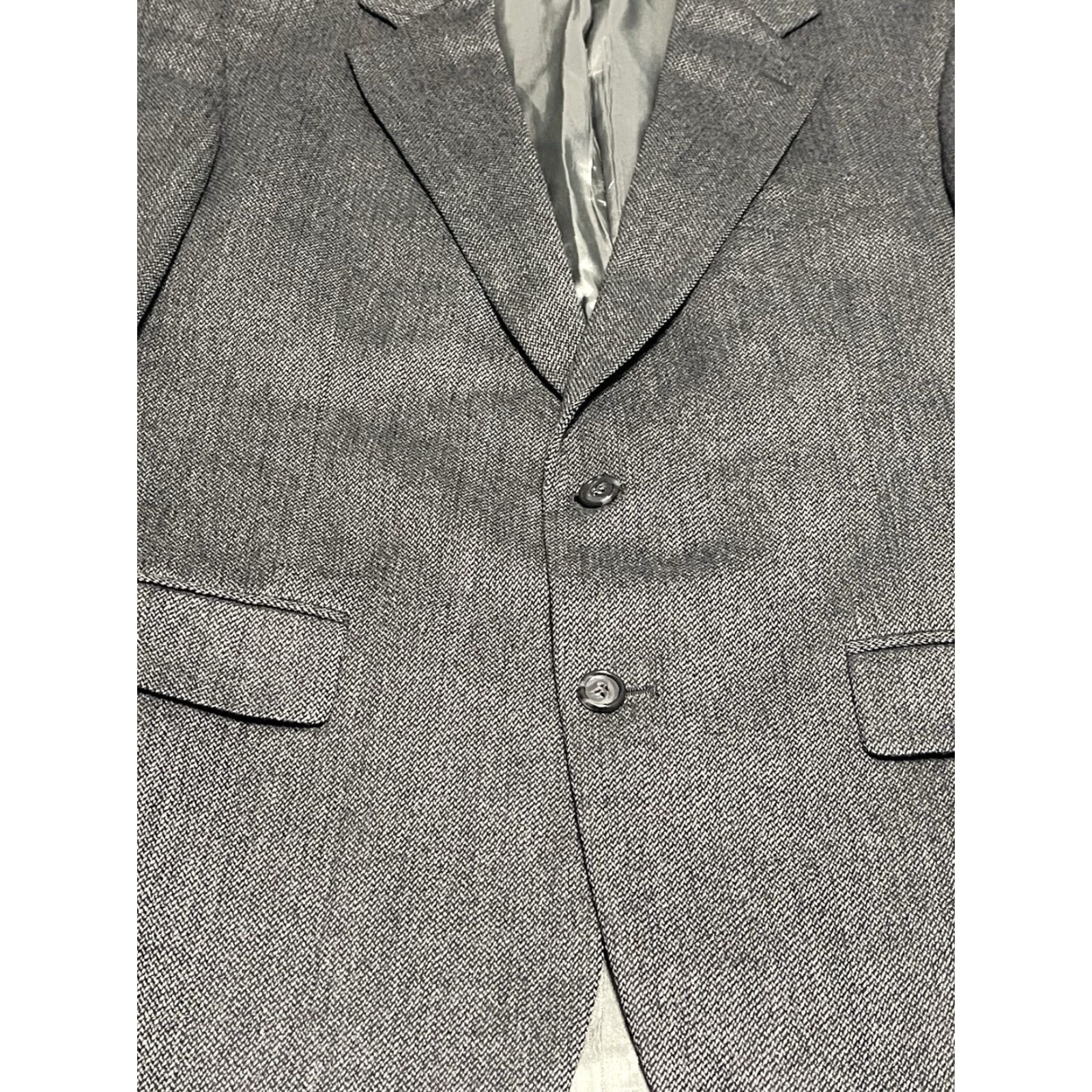 Brooks Brothers Brooks Brothers Blazer Mens 41R Gray Lambswool & Cashmere Two-Button Single Vent USA Size 42R - 2 Thumbnail