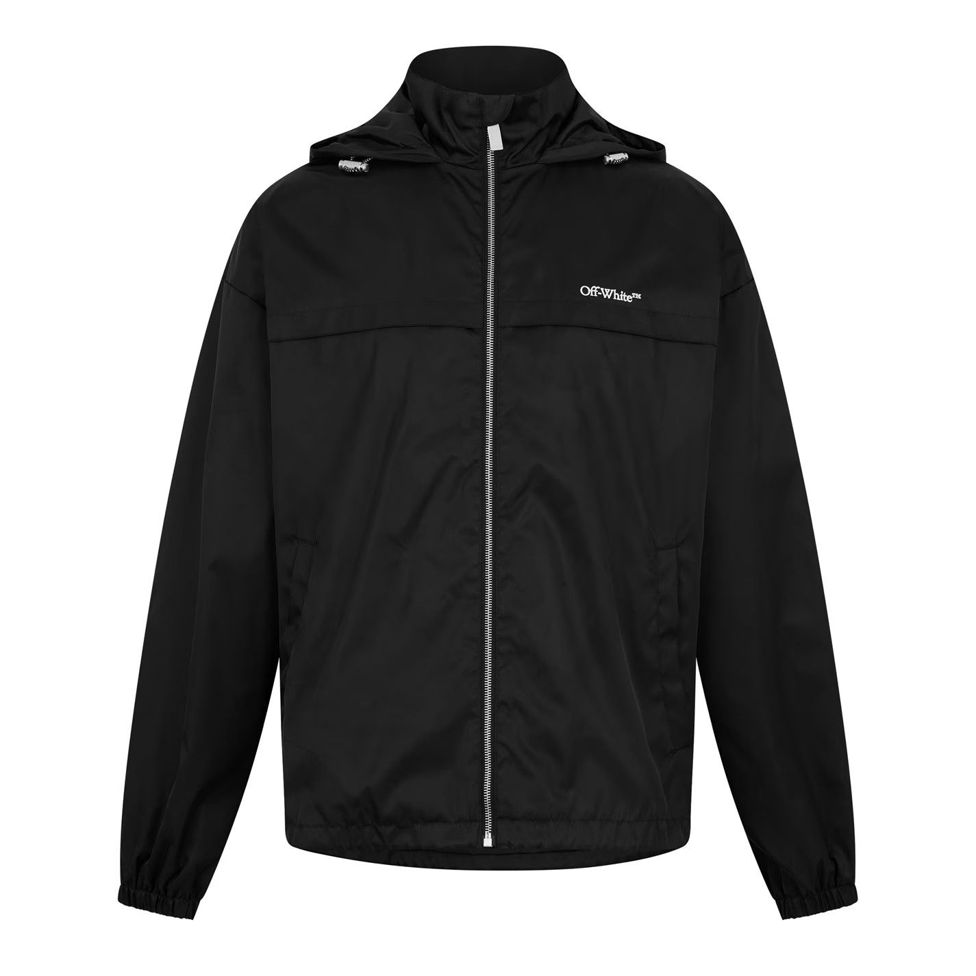 Off-White o1g2r1mq0326 Embroidered Logo Windbreaker Jacket in Black Size US M / EU 48-50 / 2 - 1 Thumbnail