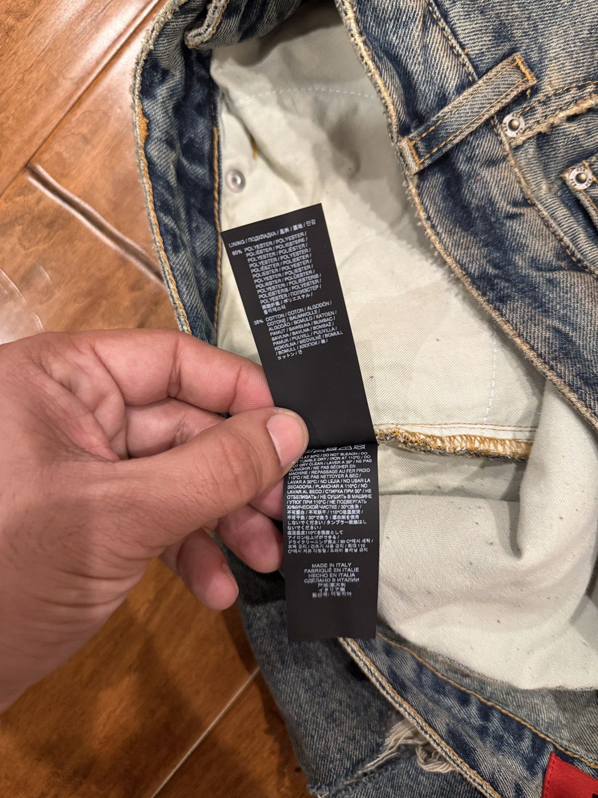 424 424 Big Daddy Denim Blue Brown Sugar Wash Distressed Size US 34 / EU 50 - 10 Thumbnail