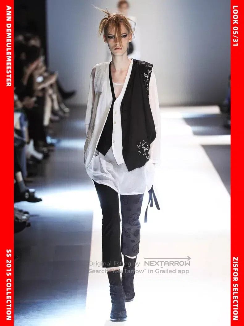Ann Demeulemeester Ann Demeulemeester 36 black embroidered woven belt pants Size 24" / US 00 / IT 34 - 1 Thumbnail