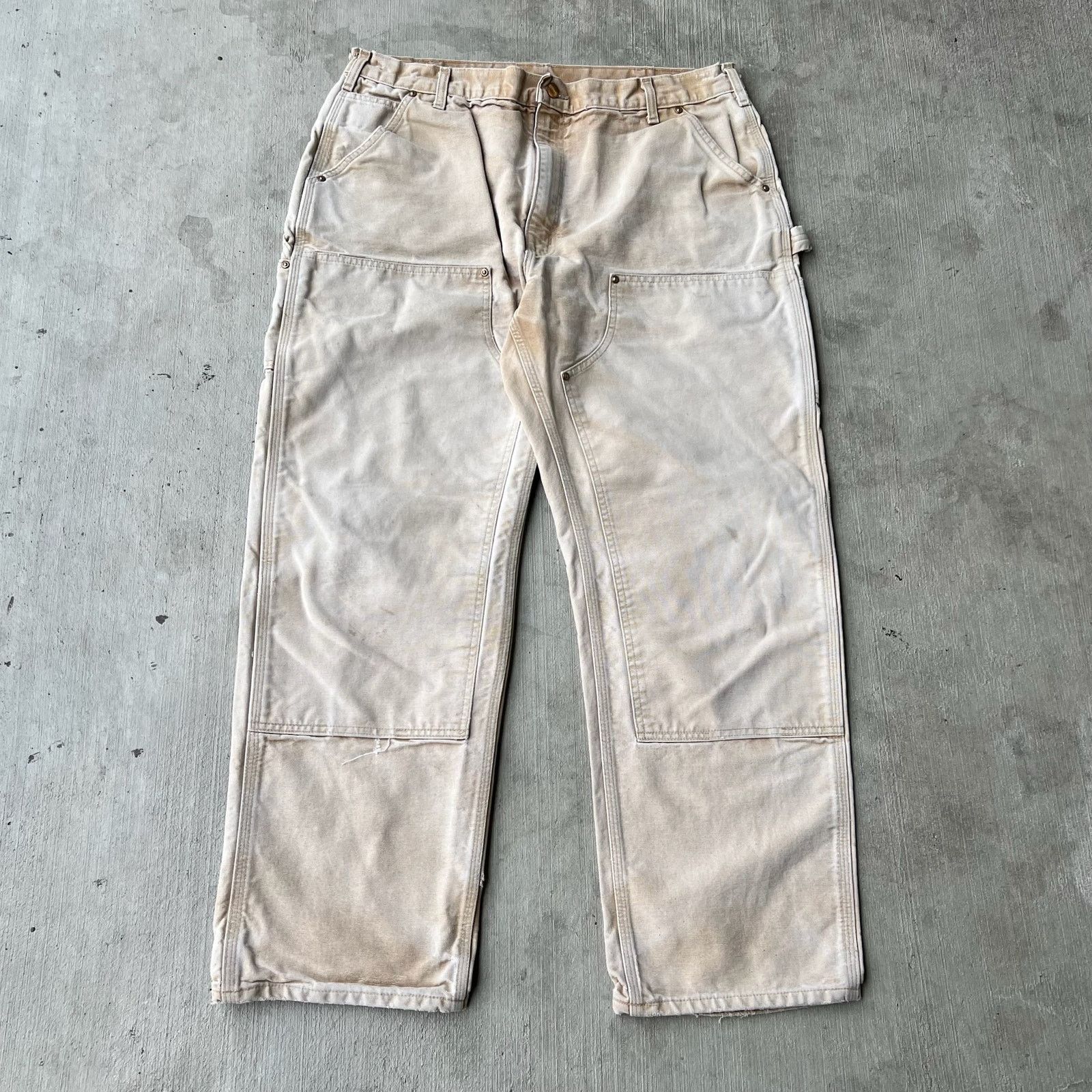 Carhartt × Vintage Carhartt faded brown double knee work wear carpenter pants Size US 36 / EU 52 - 1 Thumbnail