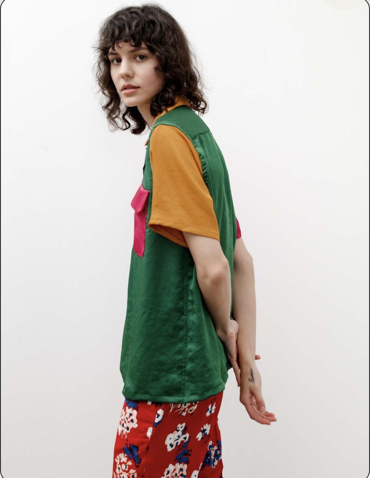 Needles Needles S/S Classic Poly Sateen Shirt Vivid Tone Multi Color Size US L / EU 52-54 / 3 - 2 Thumbnail