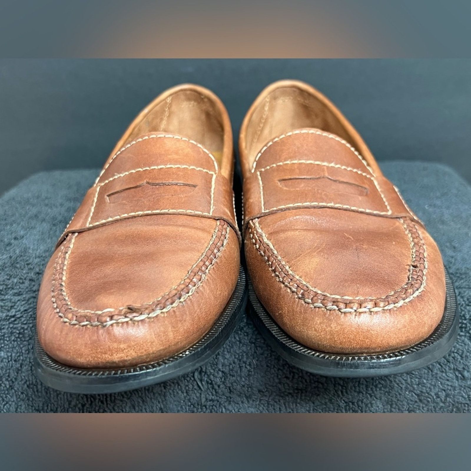 Cole Haan Cole Haan 01462 Saddle Tan Moc Toe Strap Penny Loafers Men's Size US 10 / EU 43 - 4 Thumbnail