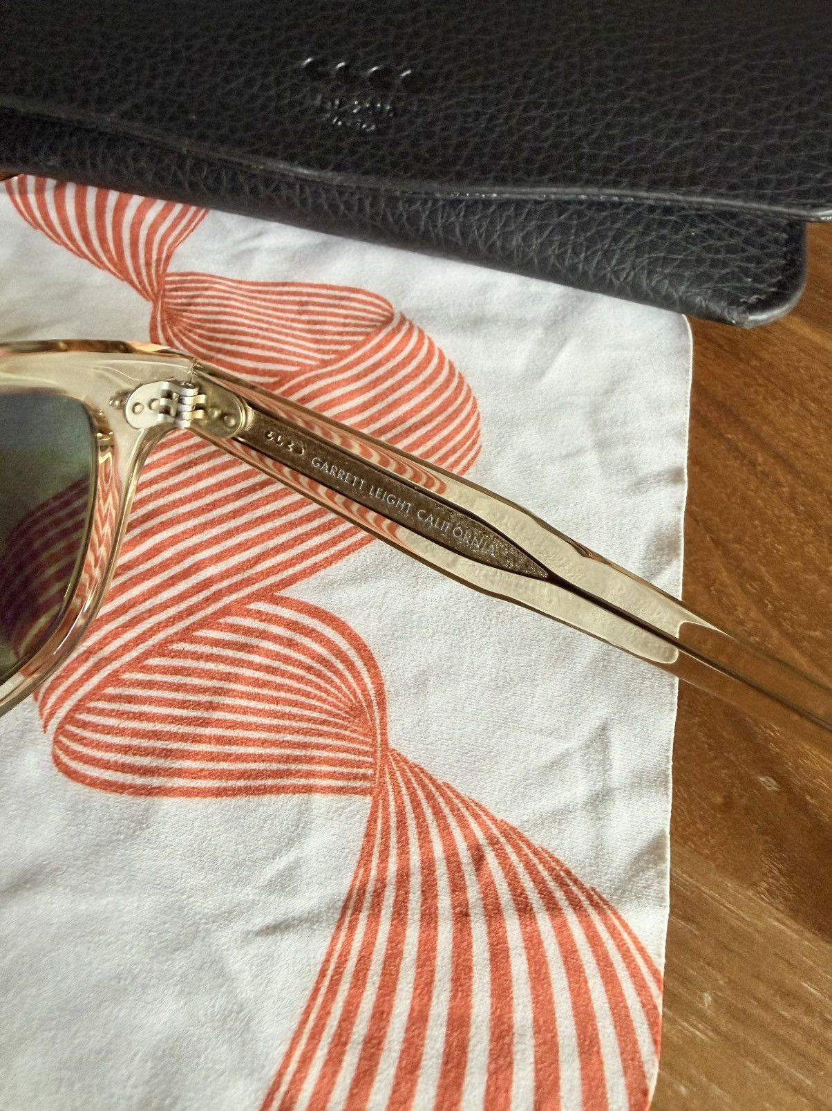 Garrett Leight Brand New 🇺🇸 GLCO Calabar Champagne / Smoke Green Sunglasses Size ONE SIZE - 9 Thumbnail