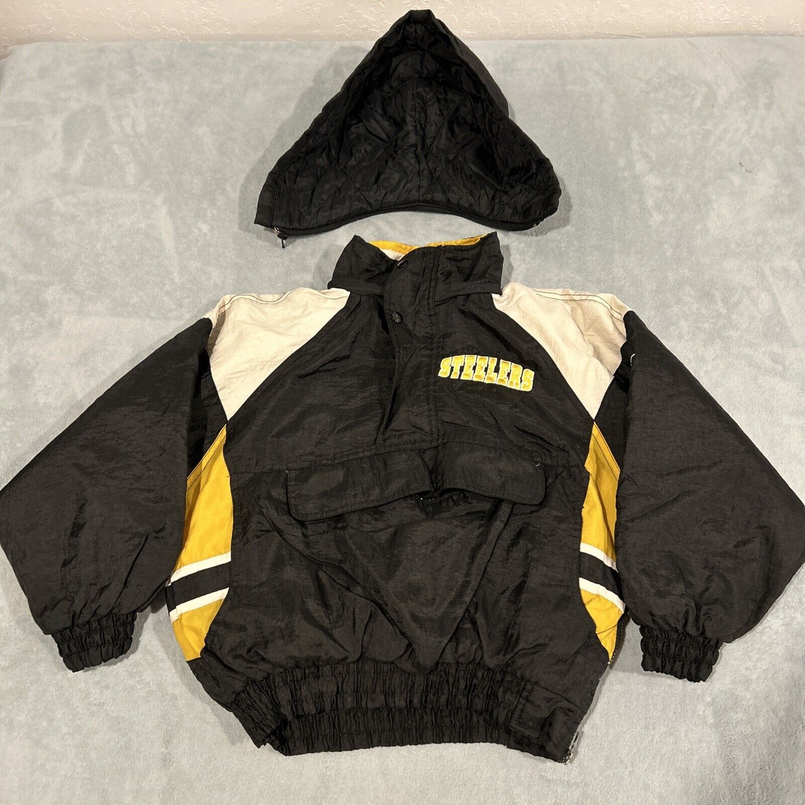 Reebok VTG Reebok Pittsburgh Steelers Puffer Hoodie Youth Small BIO Size S / US 4 / IT 40 - 2 Thumbnail