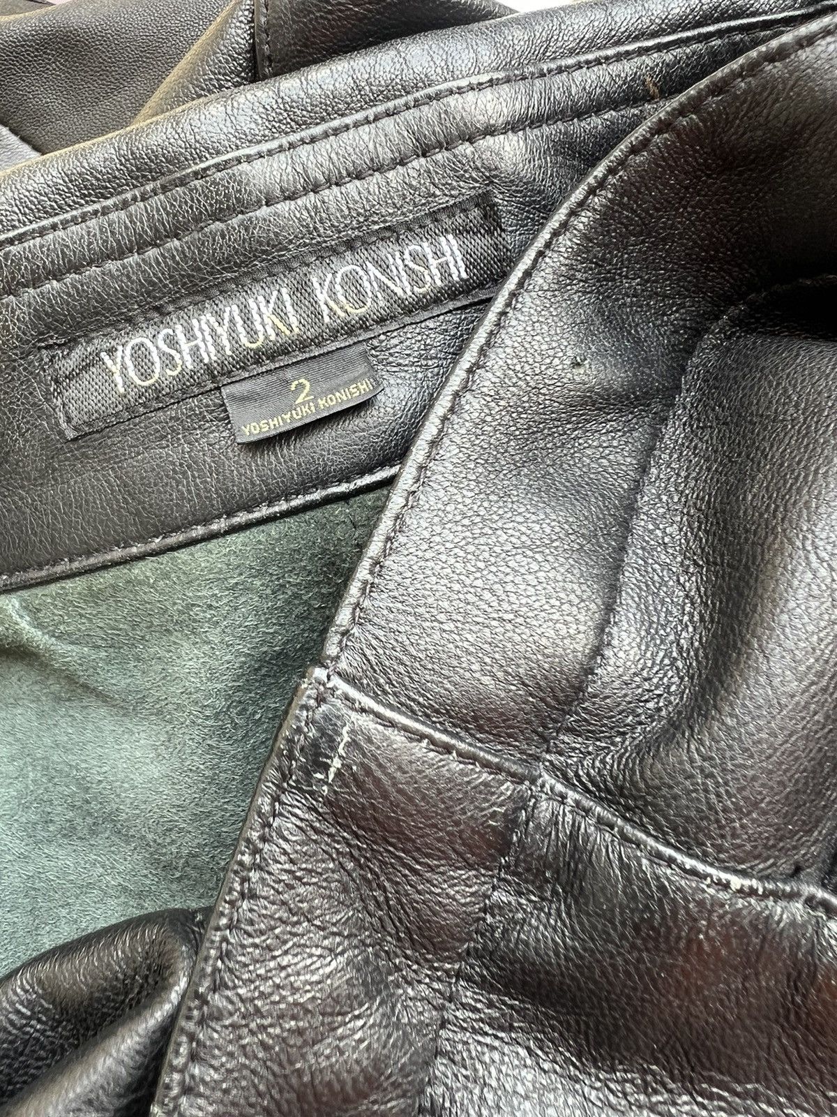 Vintage Vintage Yoshiyuki Konishi Black Sheepskin Leather Shirt Size US M / EU 48-50 / 2 - 23 Thumbnail