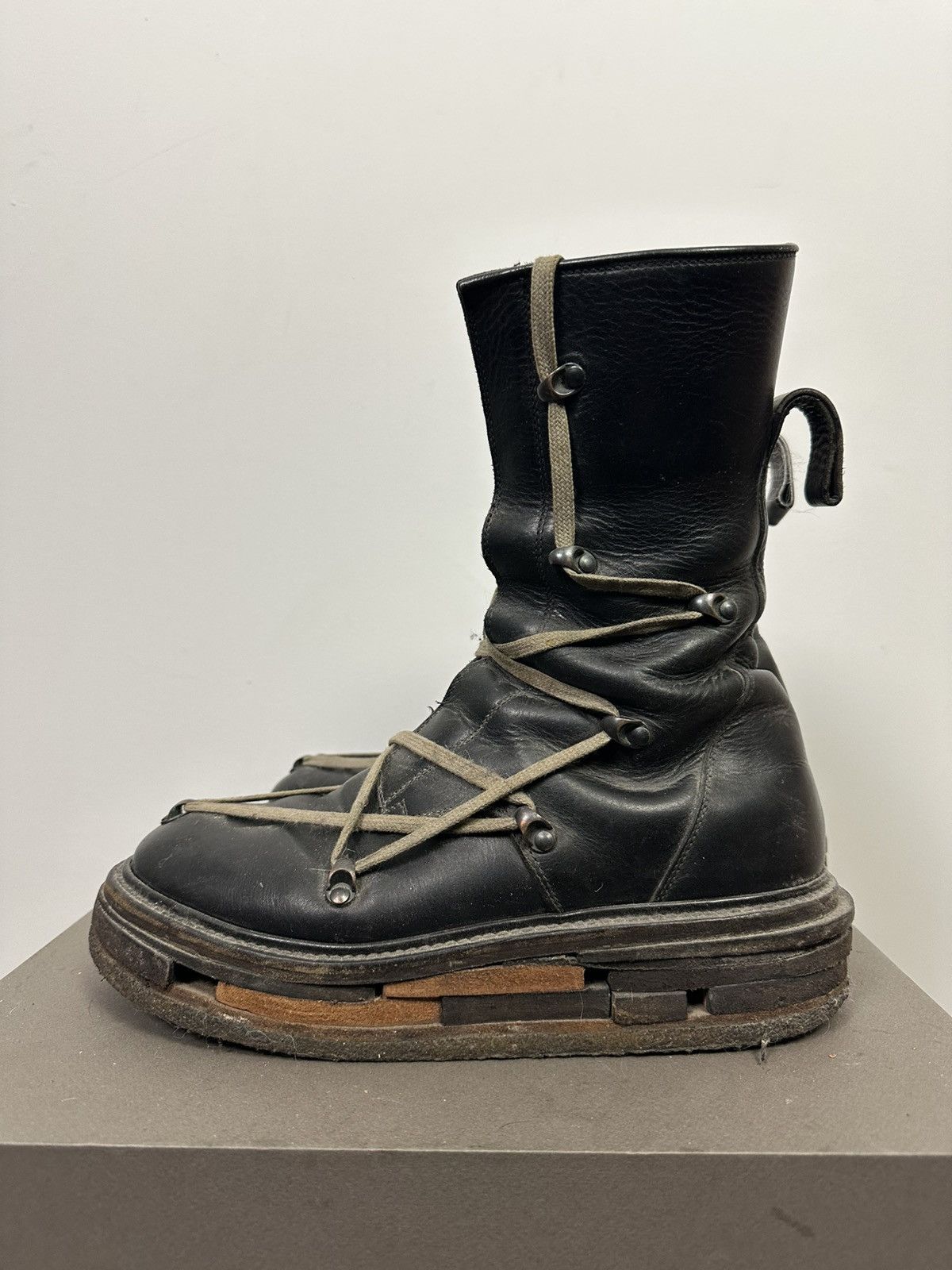 Rick Owens FW17 ‘GLITTER’ Pentalace Lego Boots Size US 9 / EU 42 - 2 Thumbnail