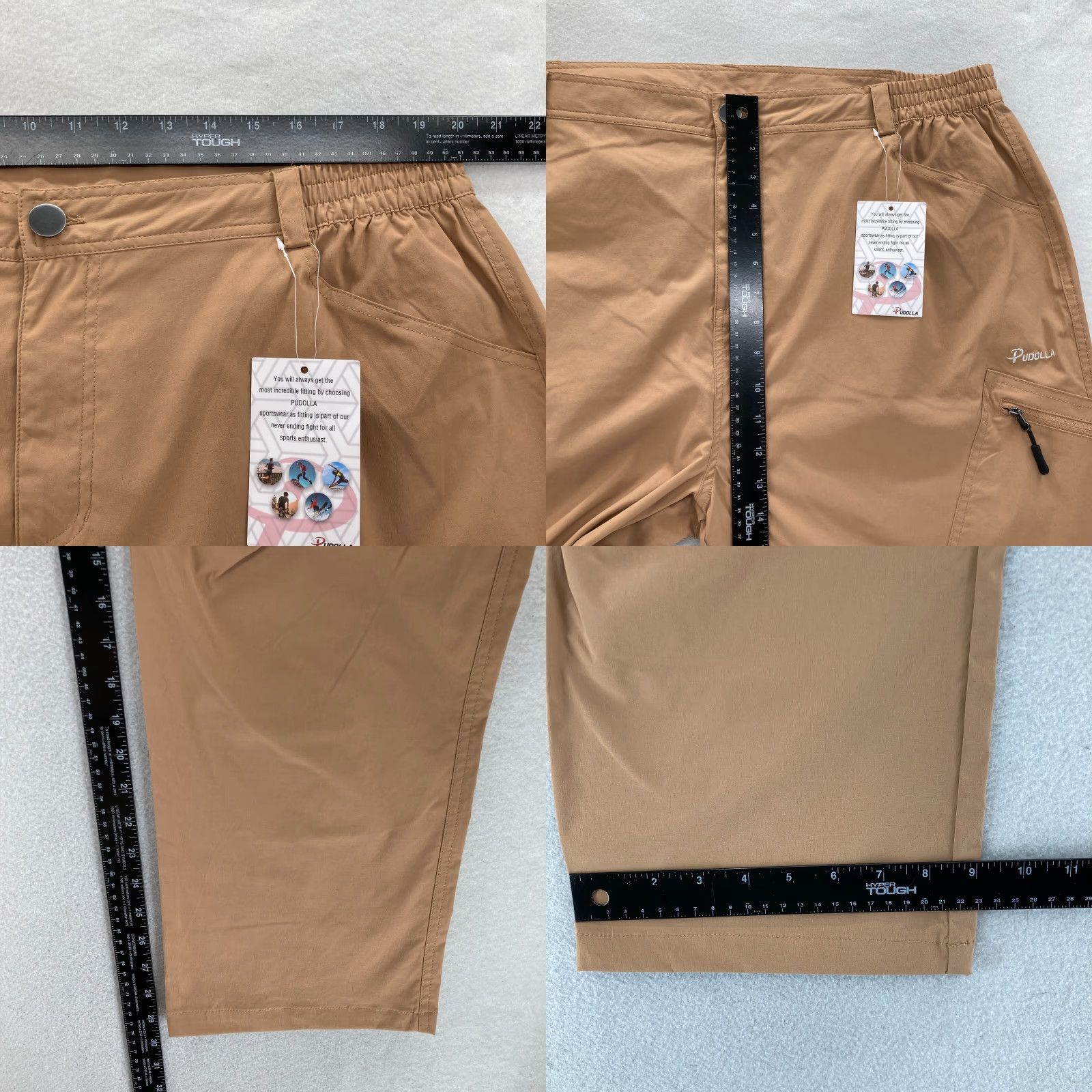 Vintage Pudolla Mens 3XL Brown Nylon Stretch Cargo Hiking Pants Outdoors NWT Size US 39 - 8 Thumbnail
