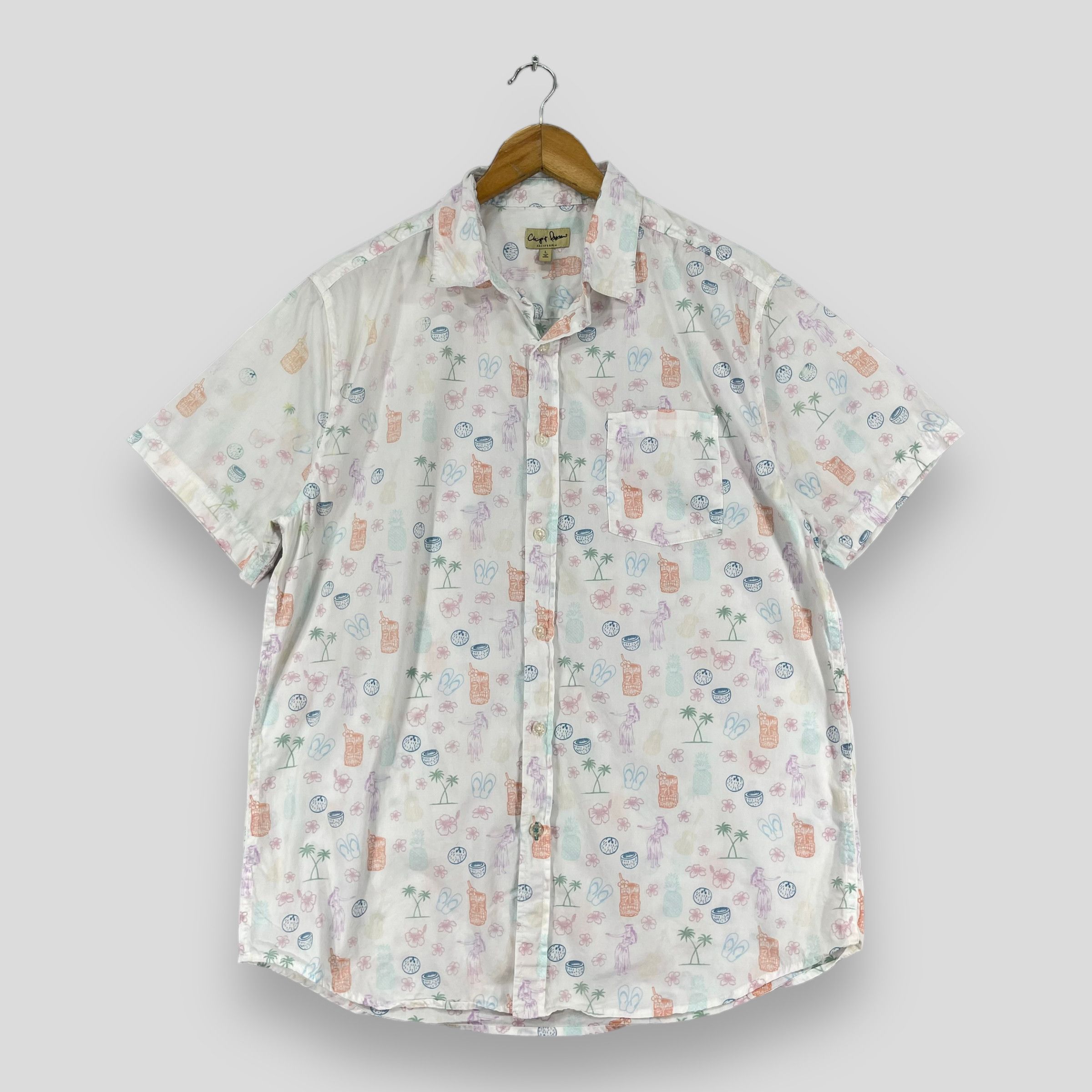 Vintage Hawaiian Aloha Beach Party Hula Girl Dance Shirt