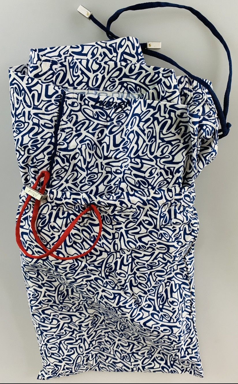 Brioni Brioni 🇮🇹 Blue Logo Script SeaMaster Resort Swim Trunk XL NWT Size US 38 / EU 54 - 8 Thumbnail