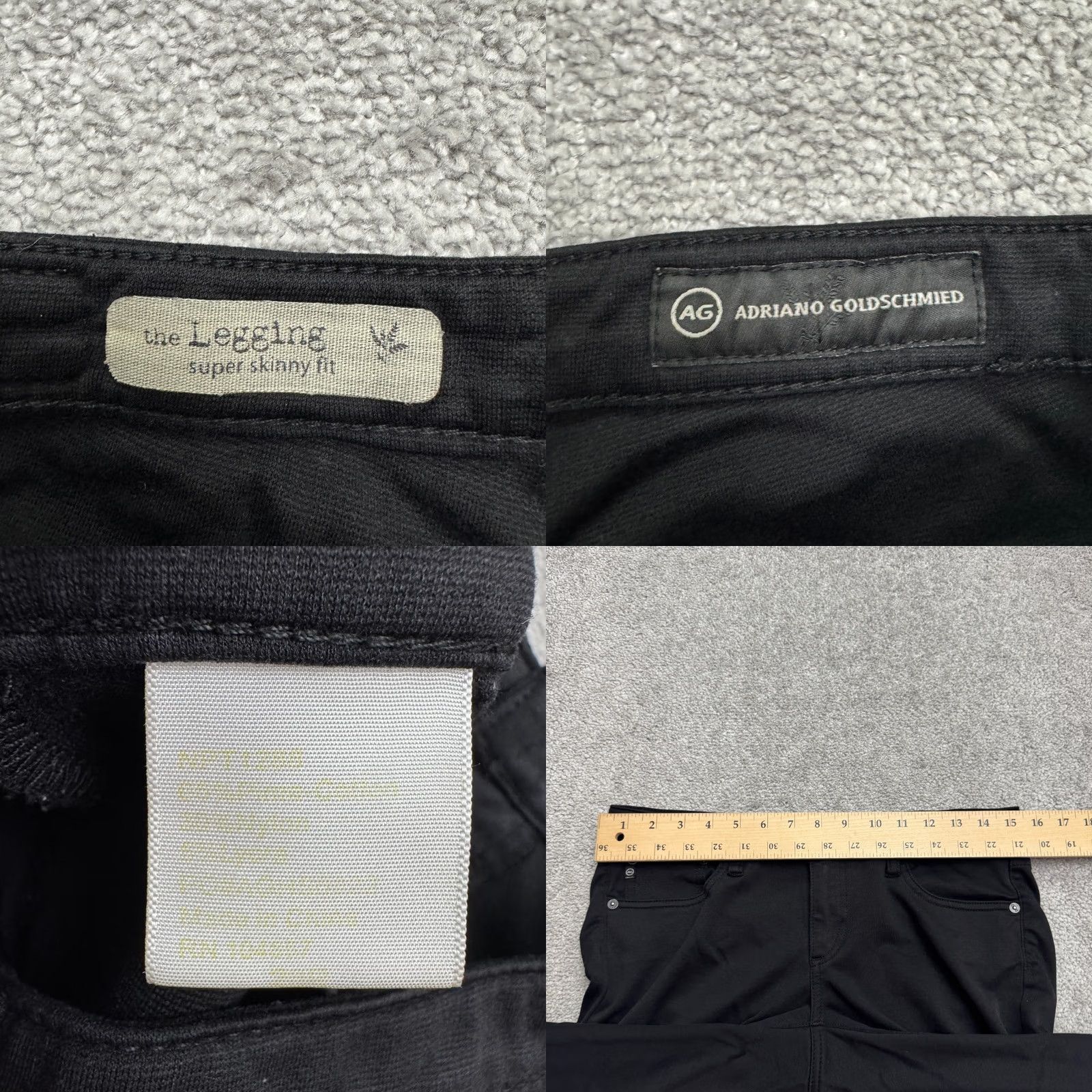 Vintage AG Adriano Goldschmied Legging Super Skinny Fit Pants Women 26 Black Stretch Jegging Slim Casual Modern Womens 2010s Size 26" / US 2 / IT 38 - 8 Thumbnail