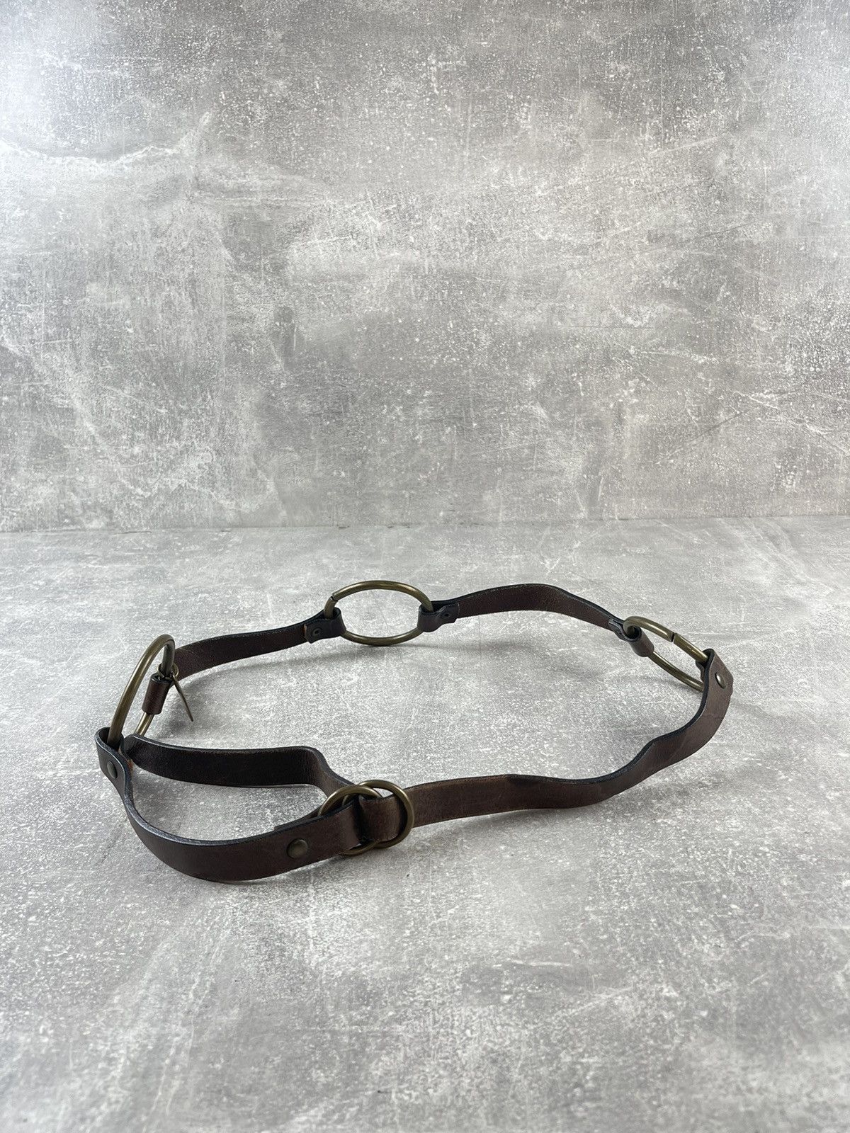 Genuine Leather Nolita de Nîmes Vintage Leather Ring Harness Belt Y2K Punk Size ONE SIZE - 3 Thumbnail
