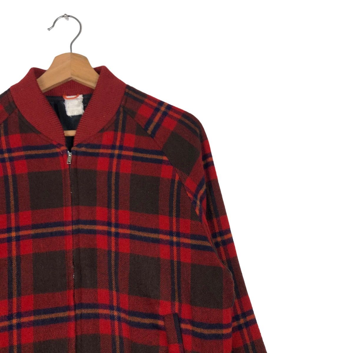 Japanese Brand 🔥Punk Design Tartan Check Bomber Jacket Wool Issey Miyake Size US L / EU 52-54 / 3 - 6 Thumbnail