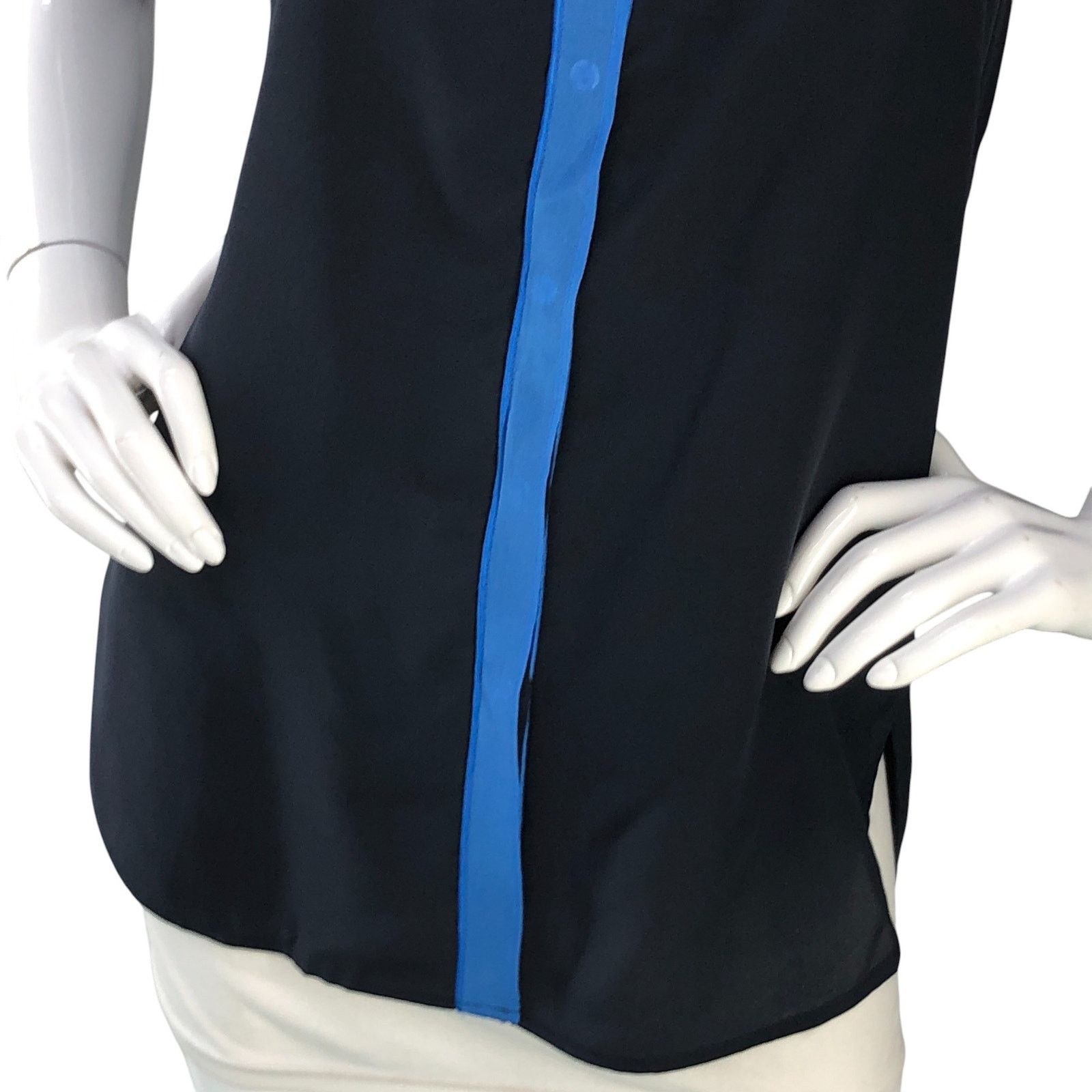 Vince Vince Size XS Tunic Top Blouse Silk Blue Two Tone Sleeveless Size XS / US 0-2 / IT 36-38 - 3 Thumbnail