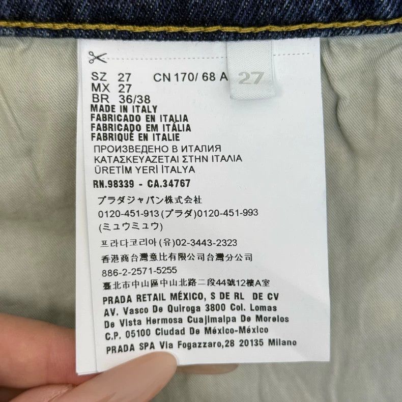 Prada Prada Washed blue metal triangle jeans 2502-Nextarrow Size US 27 - 7 Thumbnail