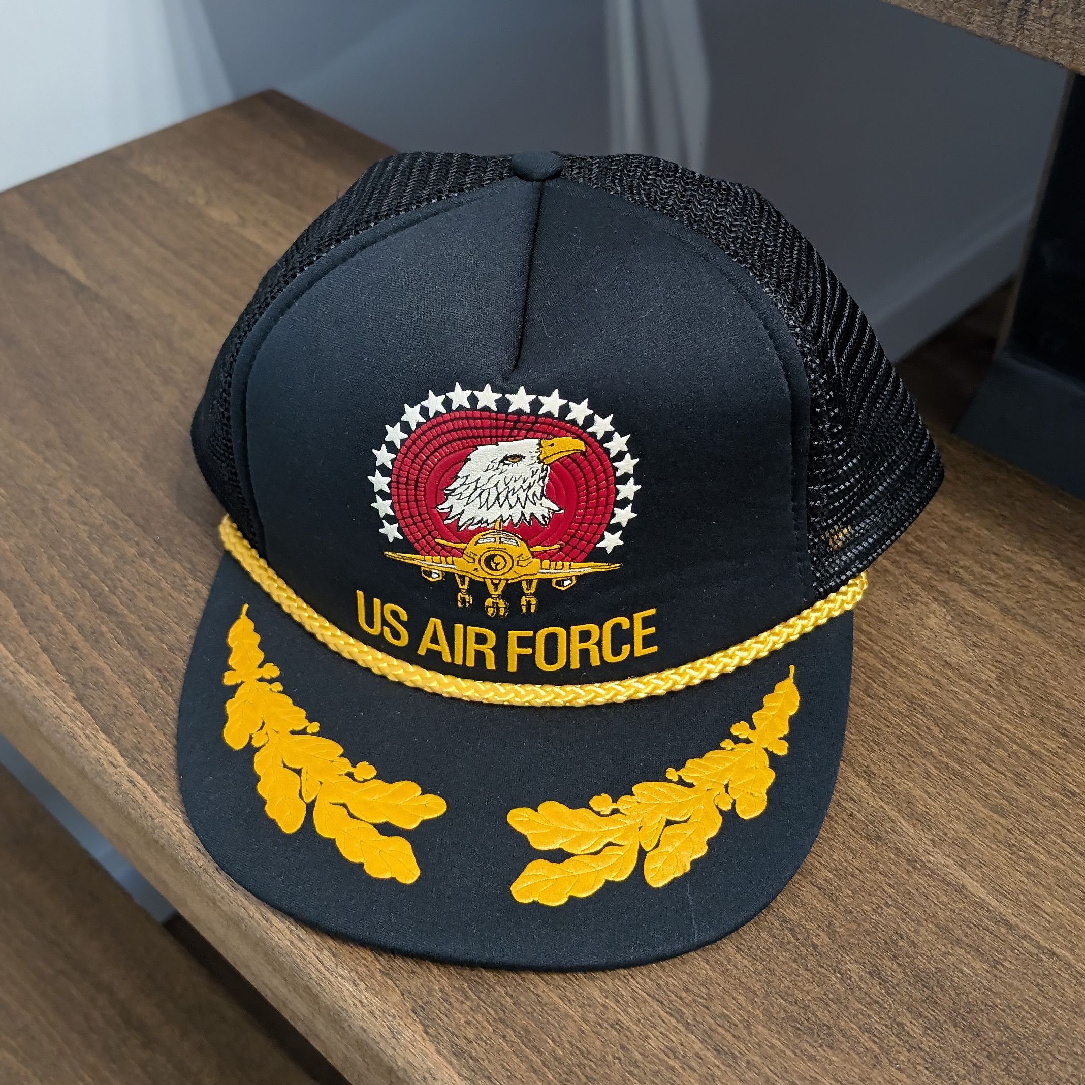 Vintage Vintage US Air Force Trucker Hat Lifeline Eagle Patch Sz XL Size ONE SIZE - 1 Thumbnail