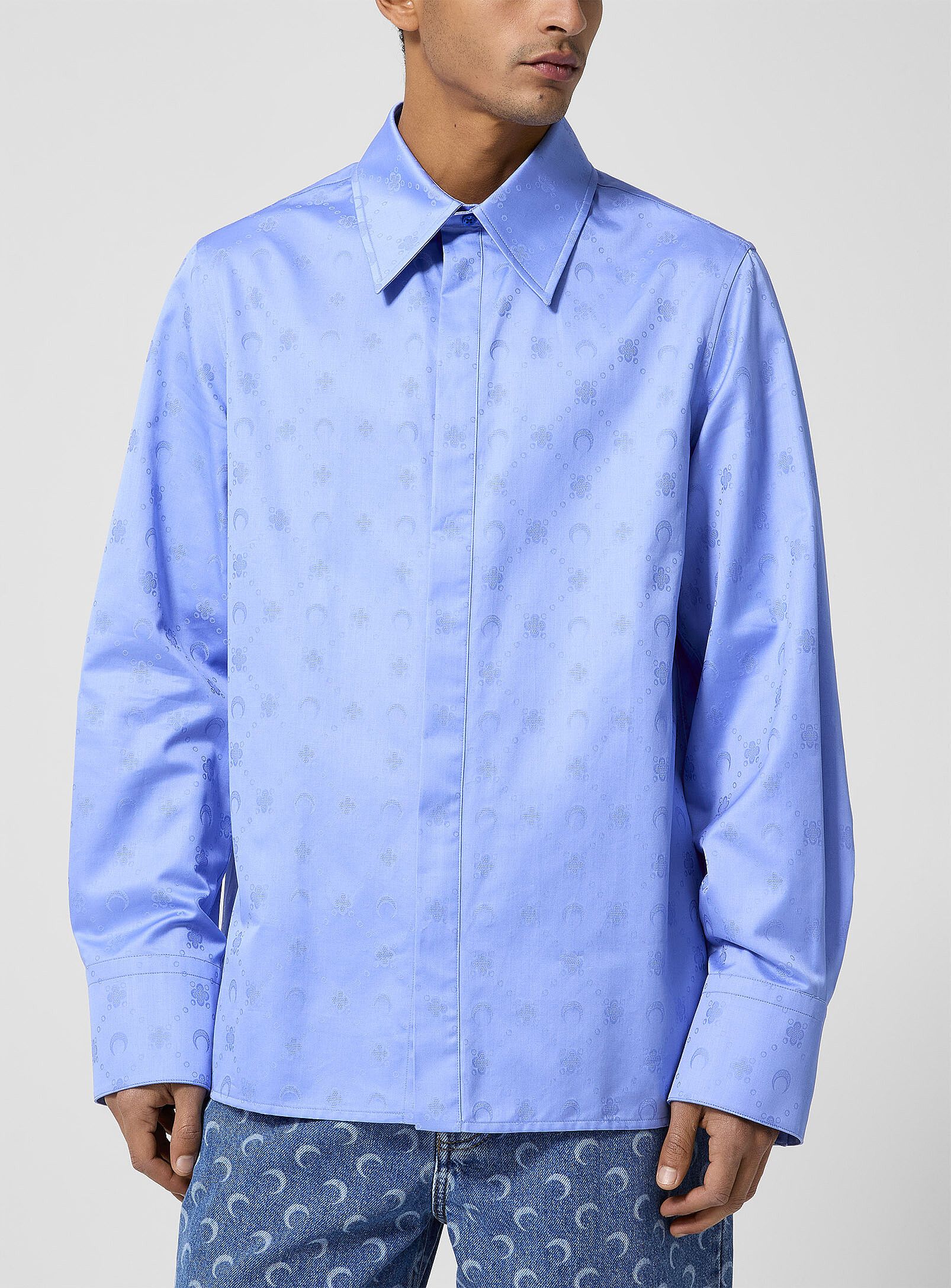 Marine Serre BNWT AW25 MARINE SERRE MOONOGRAM JACQUARD SHIRT 48 Size US M / EU 48-50 / 2 - 1 Thumbnail